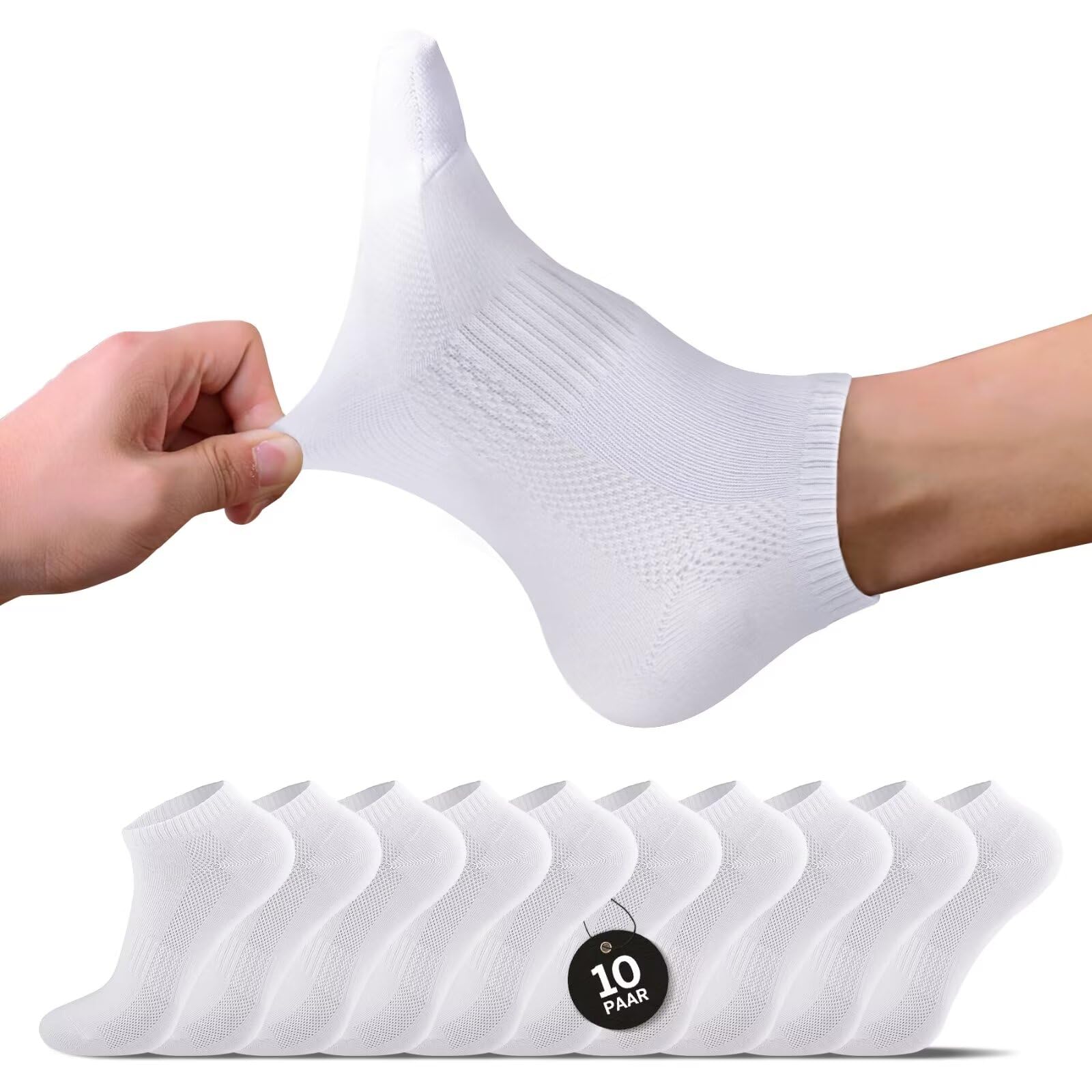 Momoshe 10 Pairs Unisex Low-Cut Cotton Socks for Women & Men - Breathable Comfort Socks for Daily Wear, Sports, and Casual Outfits
