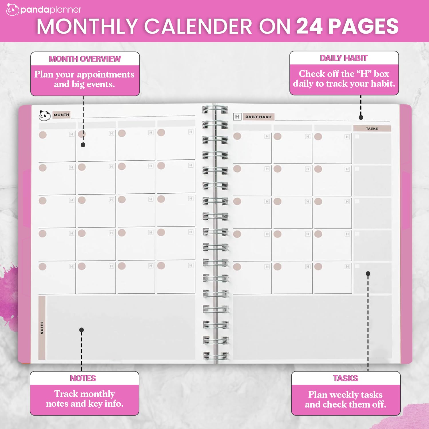 Panda Planner 2025 Undated Weekly Planner - 5.75