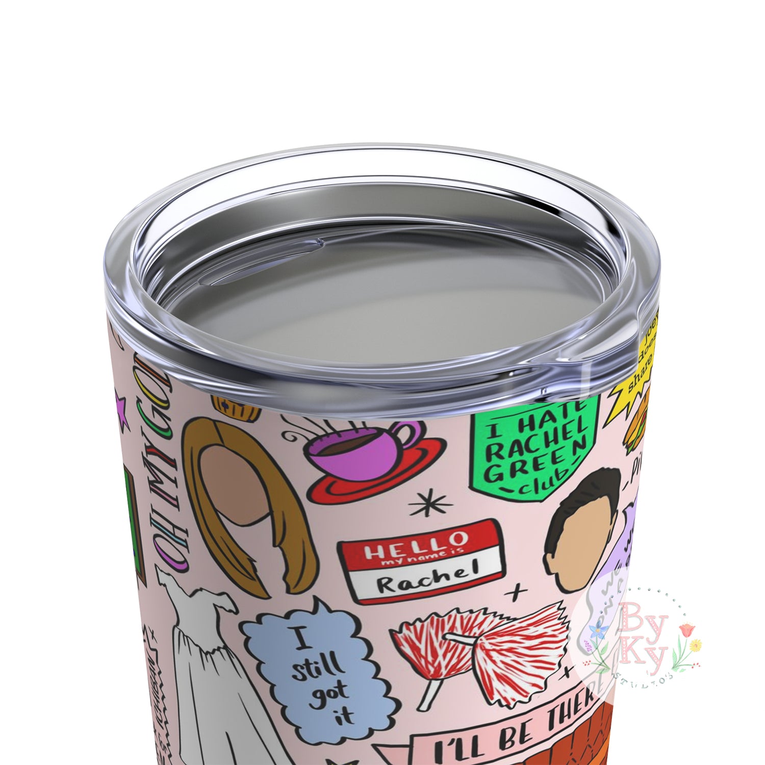 Friends TV Show Themed 20oz Insulated Tumbler - Double Wall Stainless Steel Travel Mug with Lid & Straw - Perfect for Coffee, Tea & Cold Drinks at Home, Office or Gym