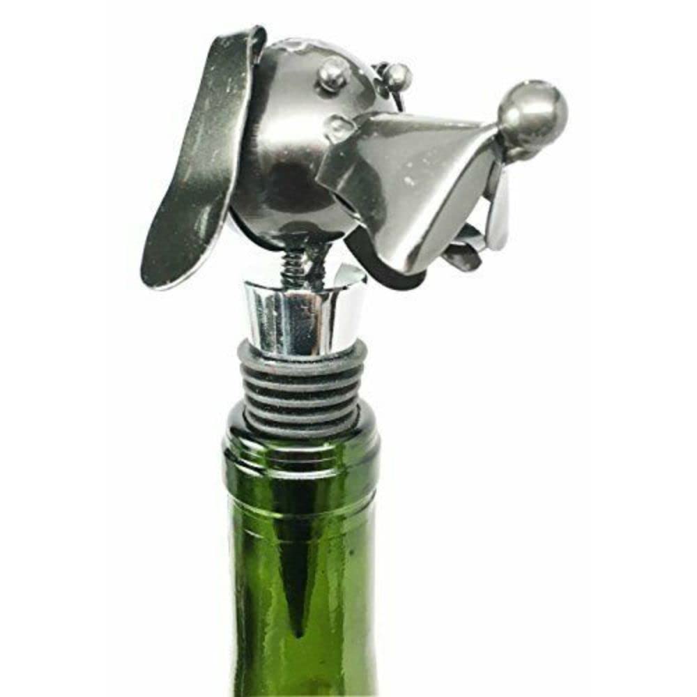 Beagle Dog Wine Bottle Stopper - Metal & Rubber Cork for Kitchen, Bar, Party - Perfect for Wine Lovers & Pet Owners - Great for Home Entertaining & Gifts