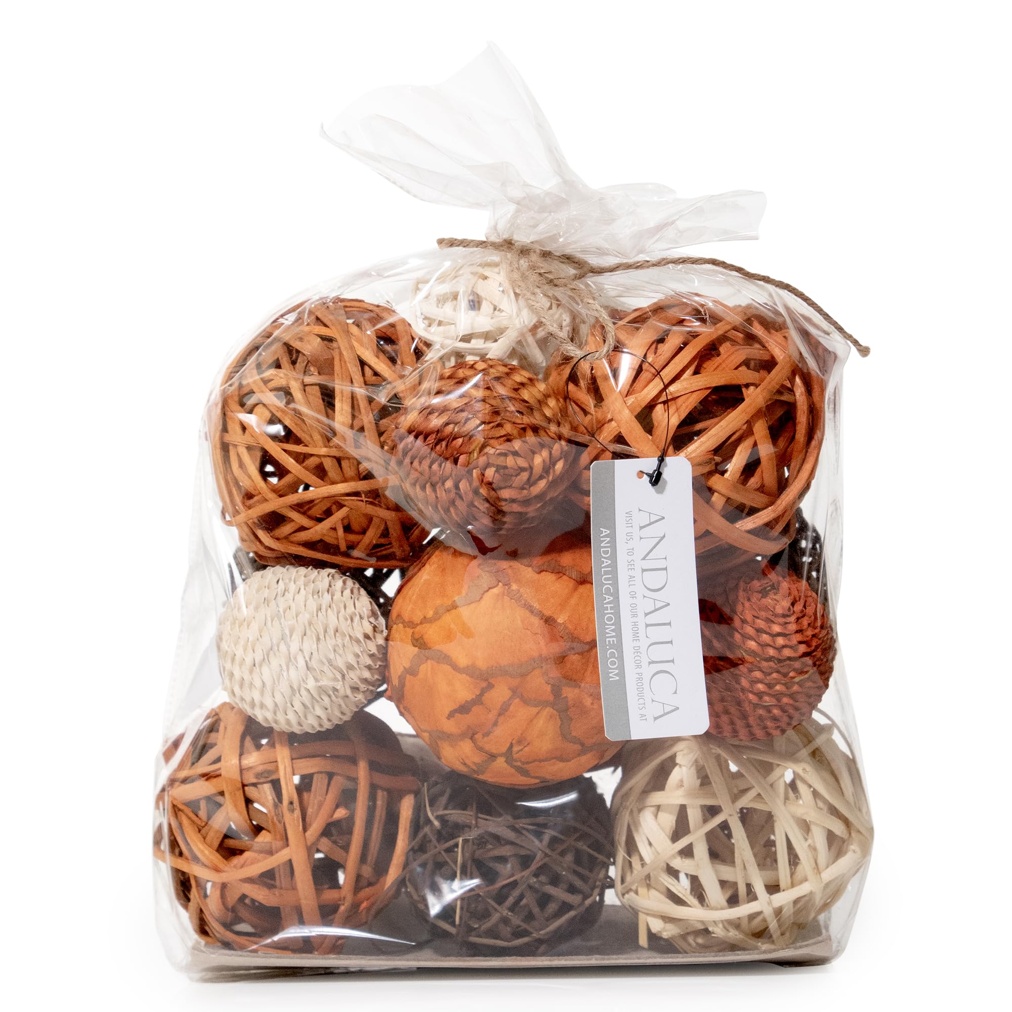 ANDALUCA Large Decorative Vase Filler Balls - 100-Pack Burnt Orange Glass Orbs for Centerpieces, Wedding Decor, Tabletop Displays & Home Decor Accents