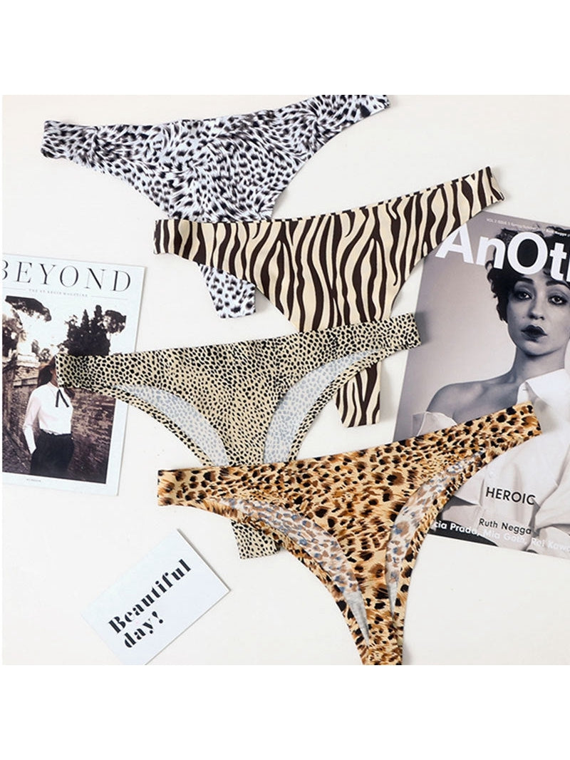 ZASUWA Women's Animal Print One Piece Sports Thong - Sexy Workout Underwear for Yoga, Gym & Activewear