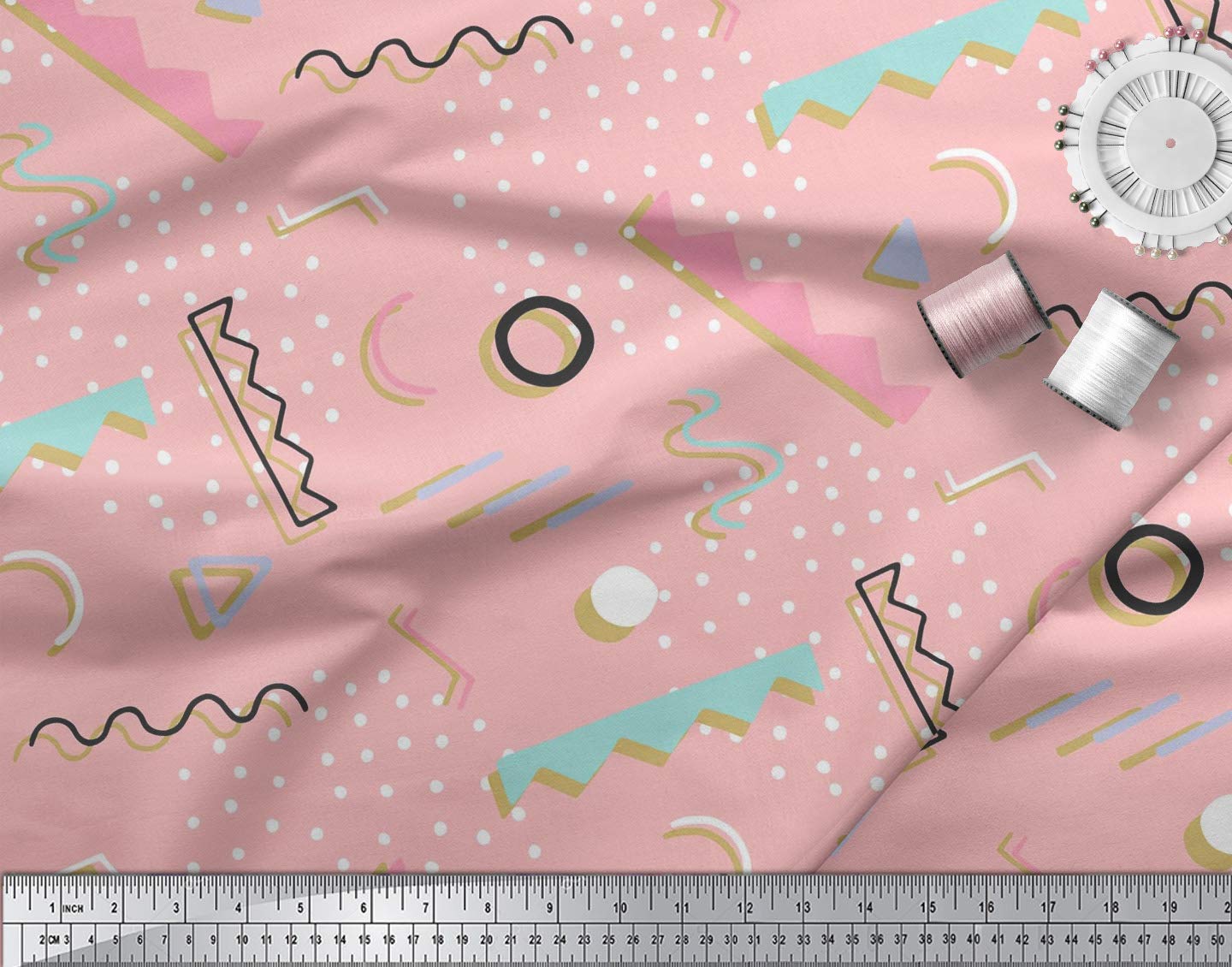 Soimoi Moss Georgette Pink Fabric by The Yard - 42
