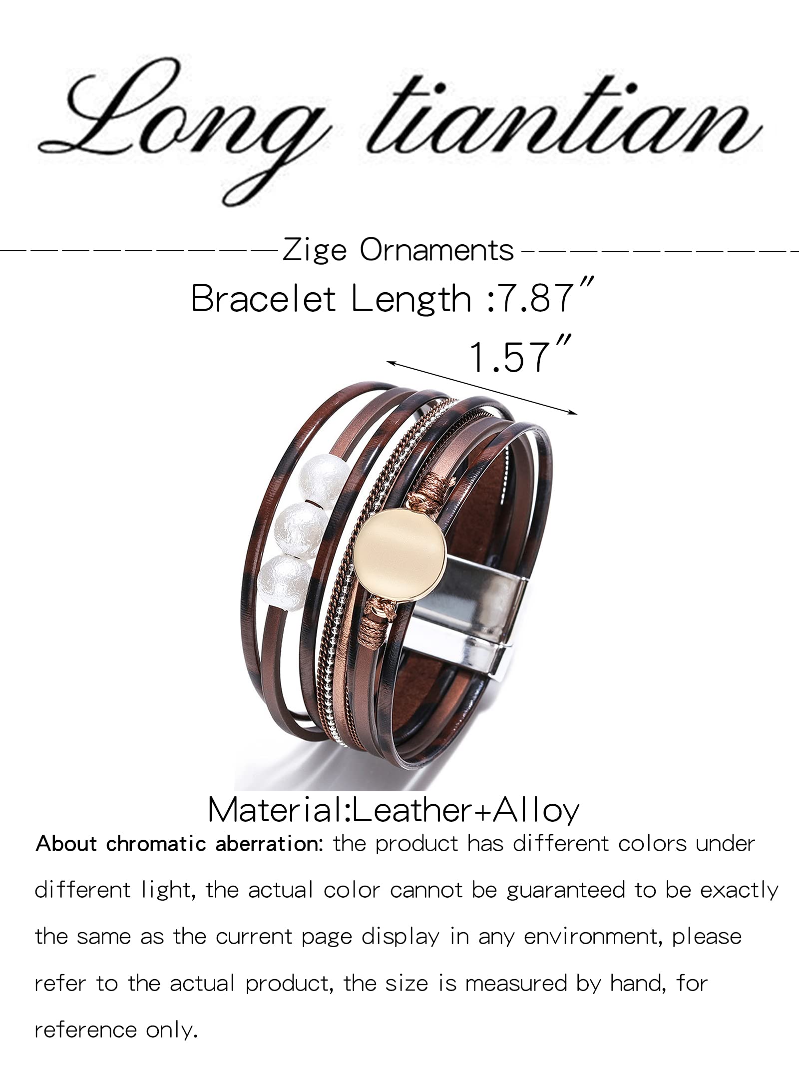 Trendy Blue Leather Wrap Bracelet for Women - Stackable Western Cuff Bracelet, Multi-Layer Boho Jewelry for Everyday Wear & Fashion Accessories