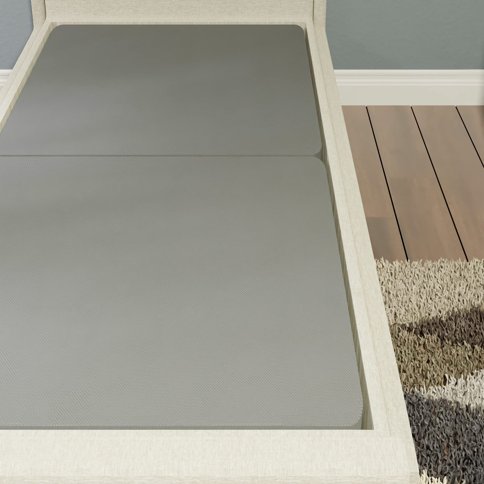 Premium Fully Assembled Bunkie Board for Mattress Support - Twin Size, Grey - Sturdy Bed Foundation for Bunk Beds, Platform Beds & Daybeds
