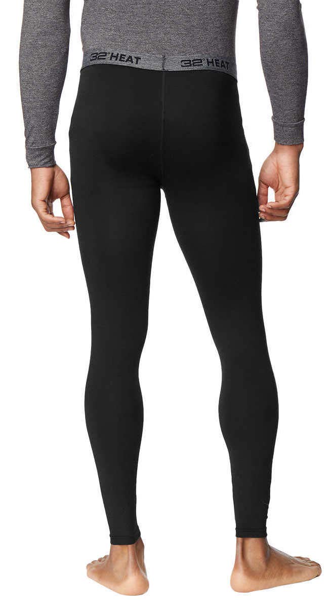 32 DEGREES Men's Thermal Heat Pants 2-Pack - Soft Fleece-Lined Winter Base Layer for Cold Weather, Hiking & Outdoor Activities