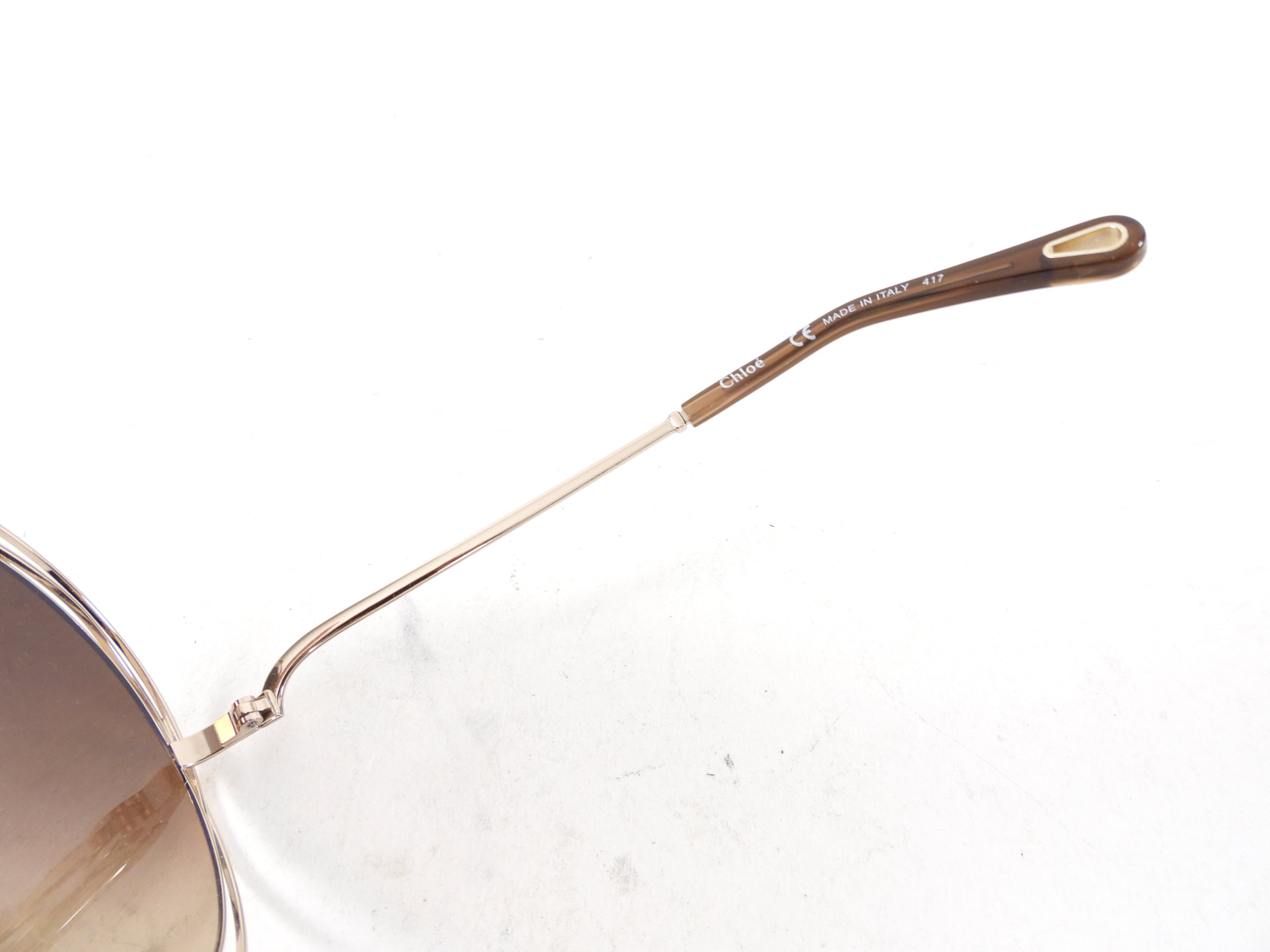 Chloe Carlina Gold Oversized Round Sunglasses for Women - UV Protection Fashion Sunglasses - Perfect for Beach, Driving & Outdoor Activities