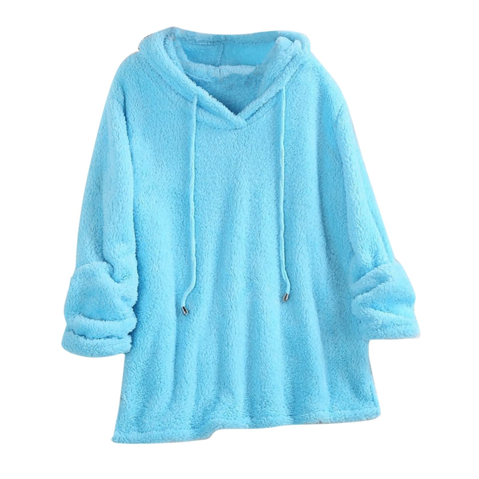 Women's Oversized Fluffy Teddy Coat - Winter Hooded Jacket with Pockets & Zipper | Warm Fleece Outerwear for Cold Weather | Perfect for Casual Outings, Travel & Daily Winter Wear