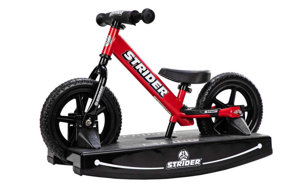 Strider 12 Sport 2-in-1 Balance Bike for Kids - Convertible Rocking Base & Sport Bike - Perfect for Toddler Learning to Ride Indoors & Outdoors