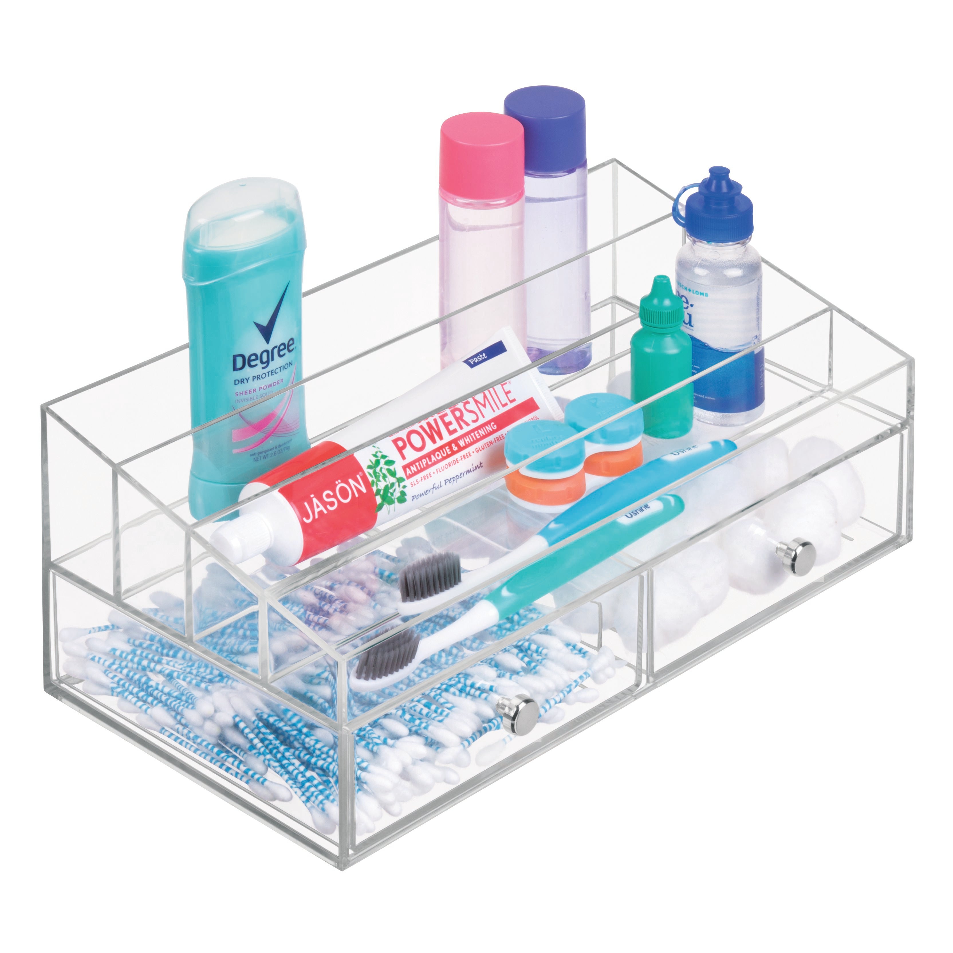 2-Drawer 4-Compartment Cosmetic Organizer - Perfect for Makeup Storage & Vanity Organization | Bathroom, Bedroom & Travel Use