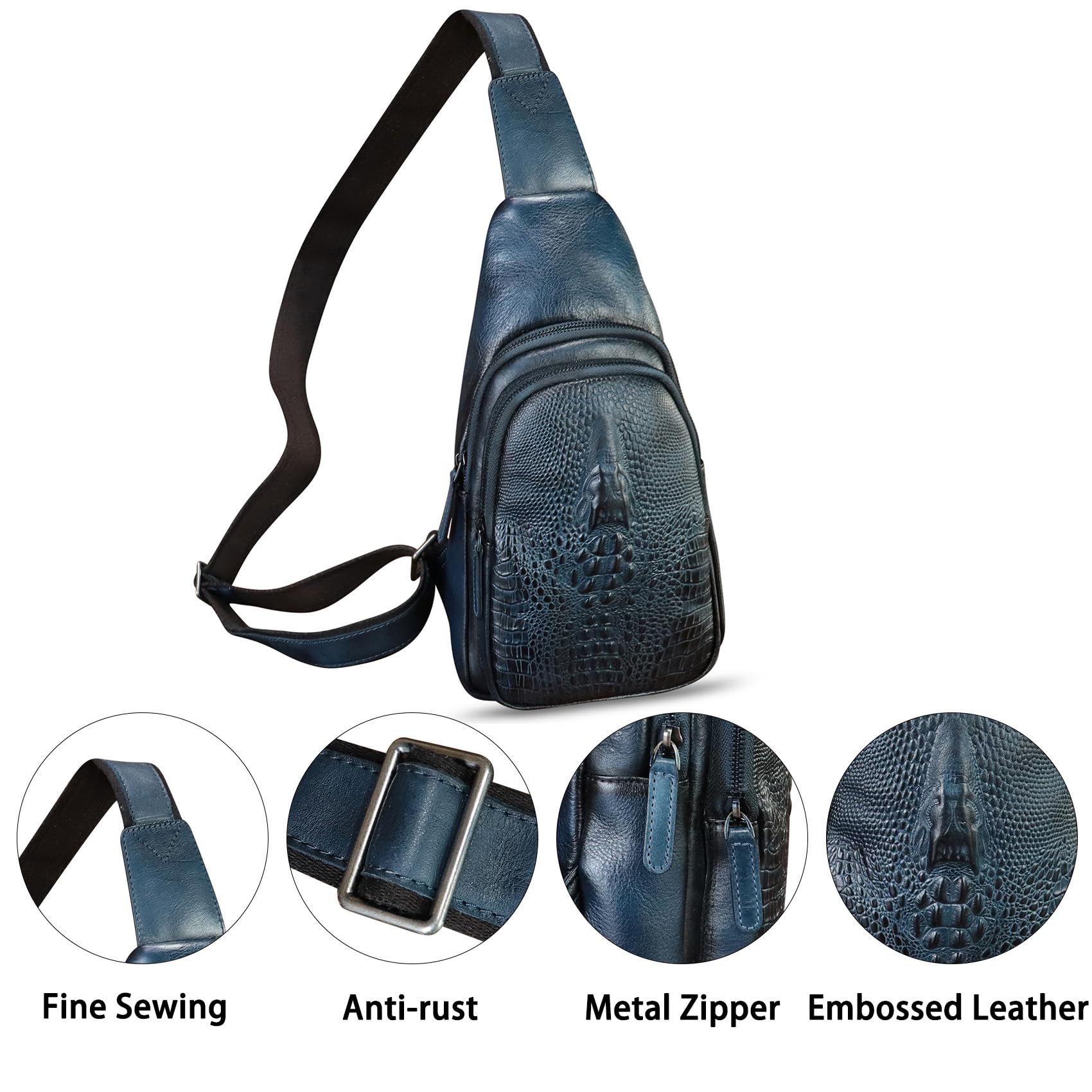 Genuine Leather Sling Bag for Women & Men - Real Leather Crossbody Backpack & Shoulder Purse - Durable Travel, Work & Everyday Use - Ideal for Commuting, Shopping & Outdoor Adventures