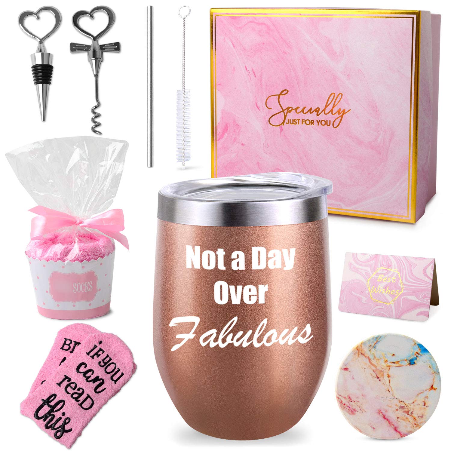 Not a Day Glass Set - Elegant Birthday Gift Box for Women, Unique Coffee Gift Basket, Fun & Thoughtful Present for Female Friends - Perfect for Birthdays, Housewarming, or Just Because