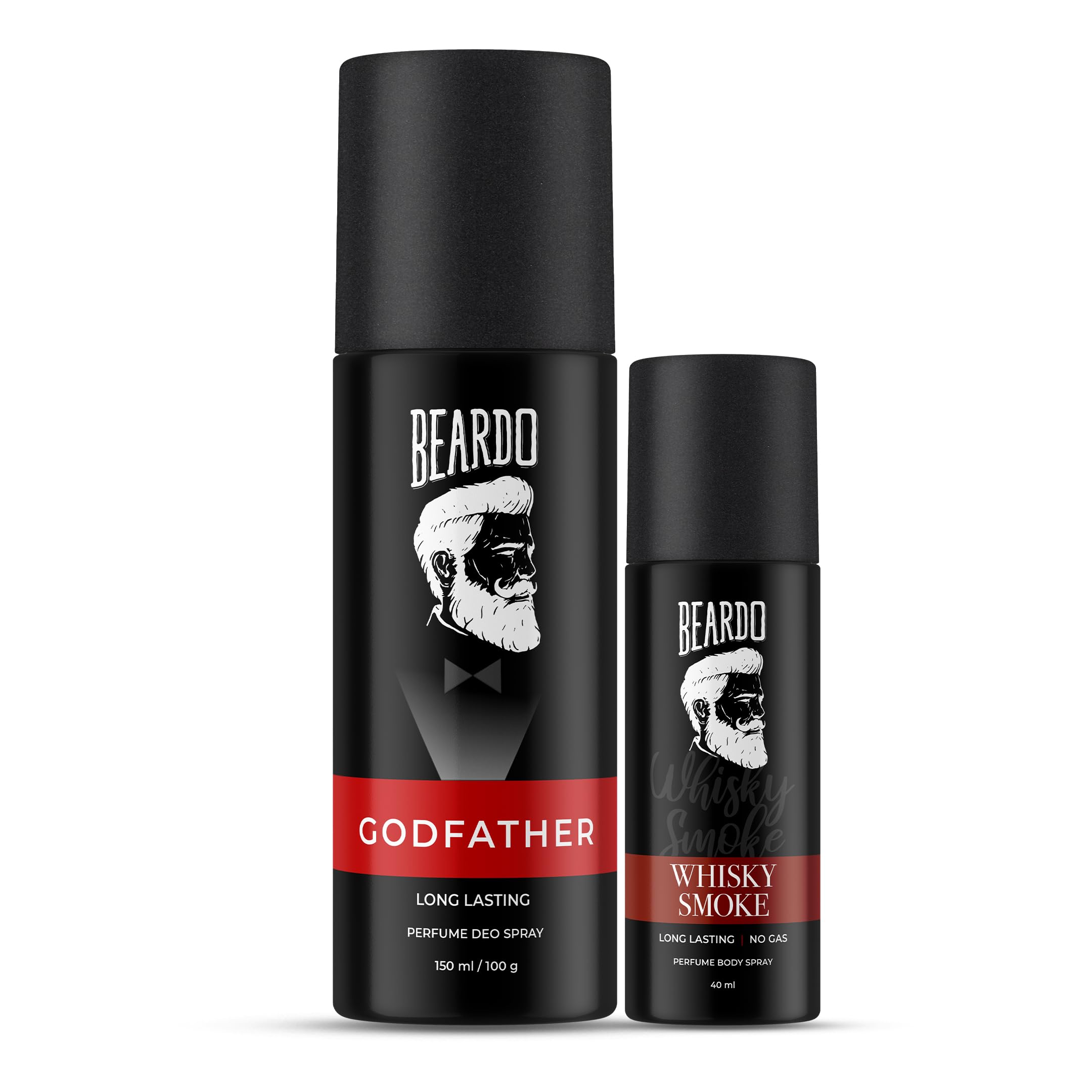 Beardo Godfather 150ml & Whisky Smoke 40ml Cologne Set for Men - Citrus Aromatic Spicy Long Lasting Body Spray & Deodorant Gift Set | Perfect for Groomsmen, Brothers & Friends | Office, Date Night & Special Occasions