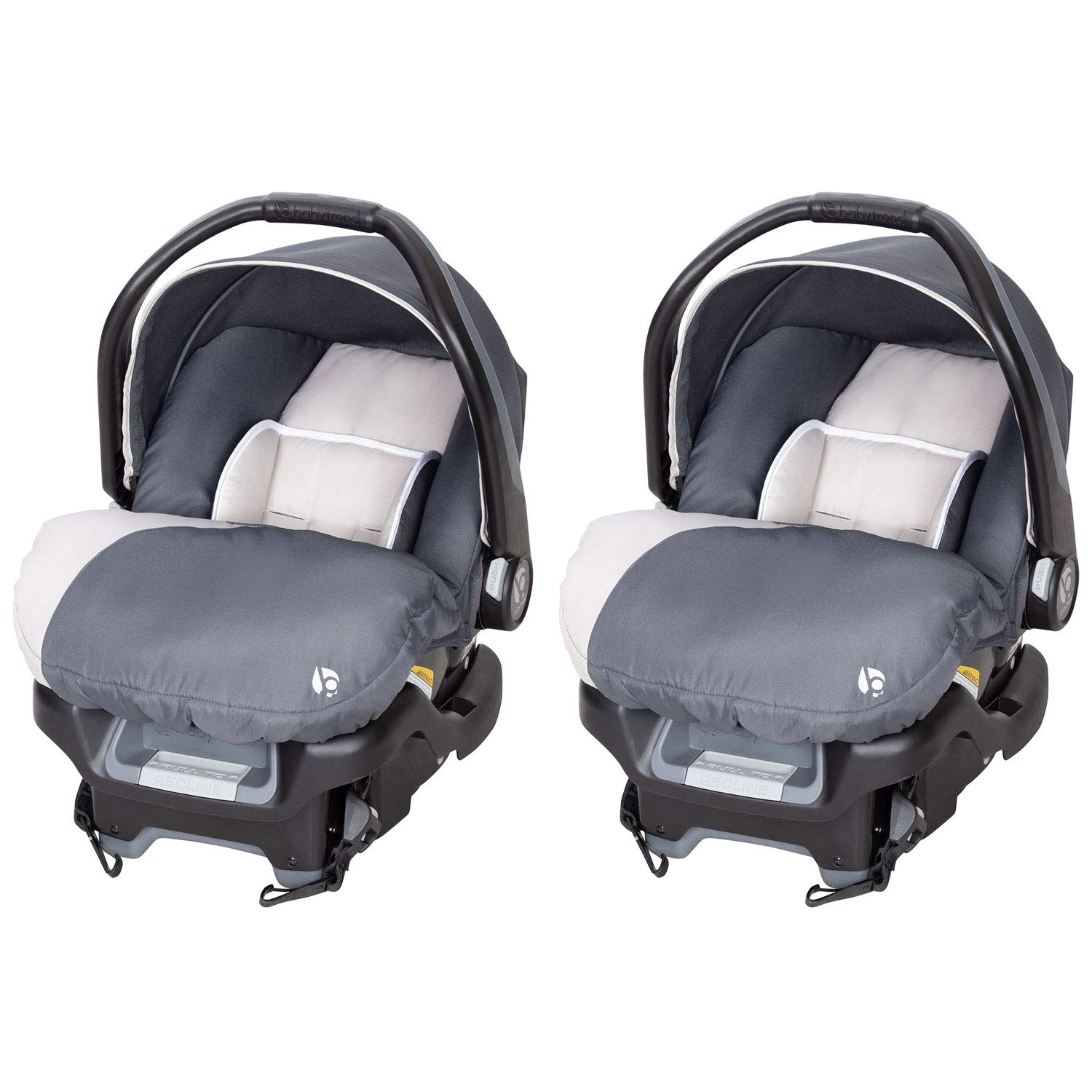 Baby Trend Ally Adjustable Comfortable Carry 35 Pound Infant Baby Car Seat and Base Set - Gray Magnolia (2 Pack) | Safe & Ergonomic Design for Newborns | Perfect for Travel, Shopping & Daily Use