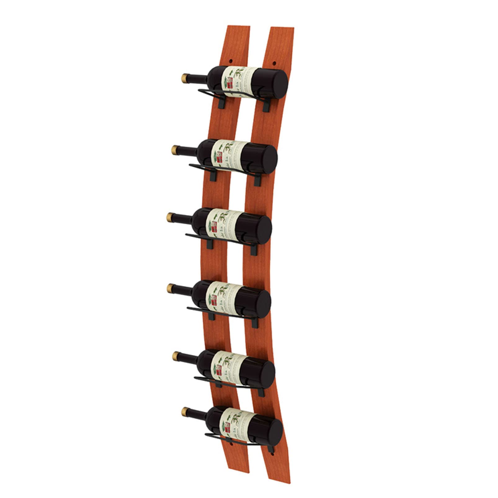 Metal Wall Mount Wine Rack - Rustic Wooden Hanging Shelf for Kitchen & Bar Decor