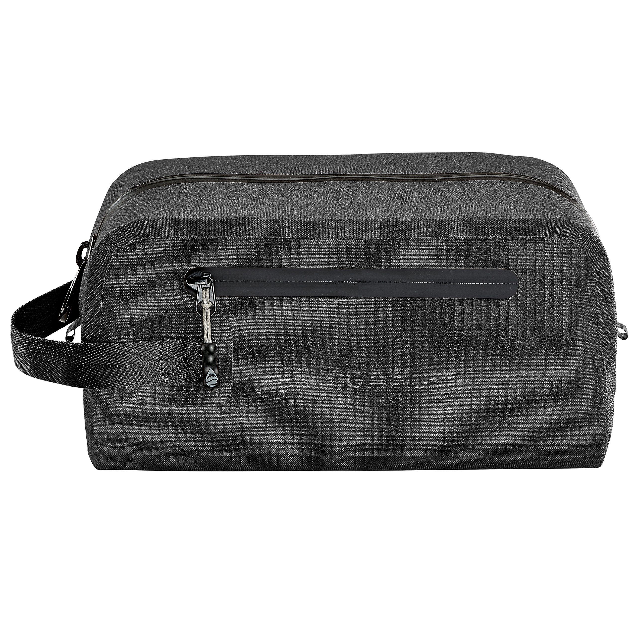 Skog Å Kust DoppSåk Waterproof & Leak-Proof Travel Toiletry Bag | Small Black Cosmetic Organizer | Perfect for Airplane Carry-On, Camping & Gym Essentials