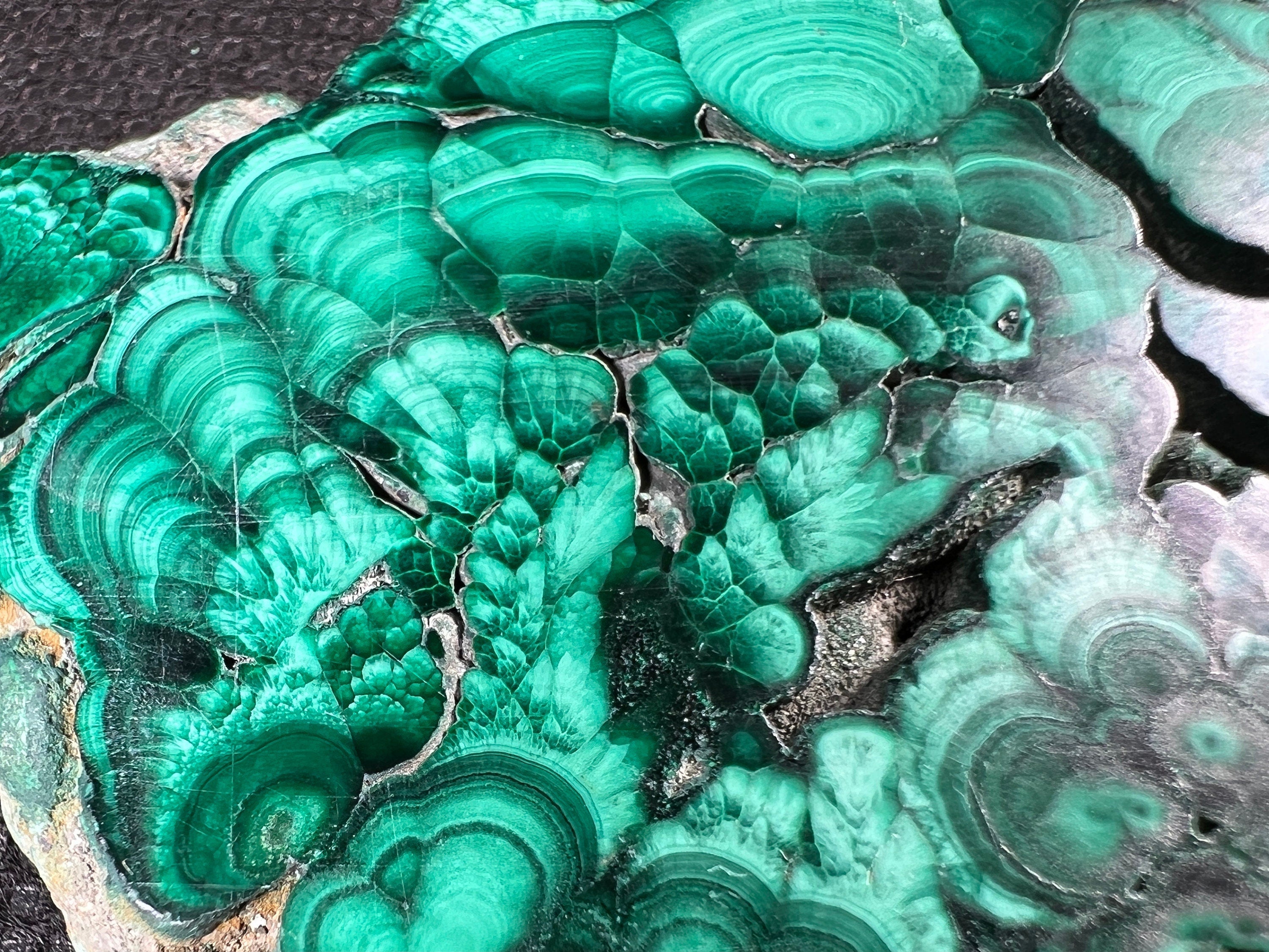 Premium MALACHITE Crystal Slab - Natural Green Malachite Stone for Jewelry Making, Unique Handcrafted Gift & Elegant Home Decor (50457) | Perfect for Crystal Healing, Meditation Spaces & Luxury Interior Design