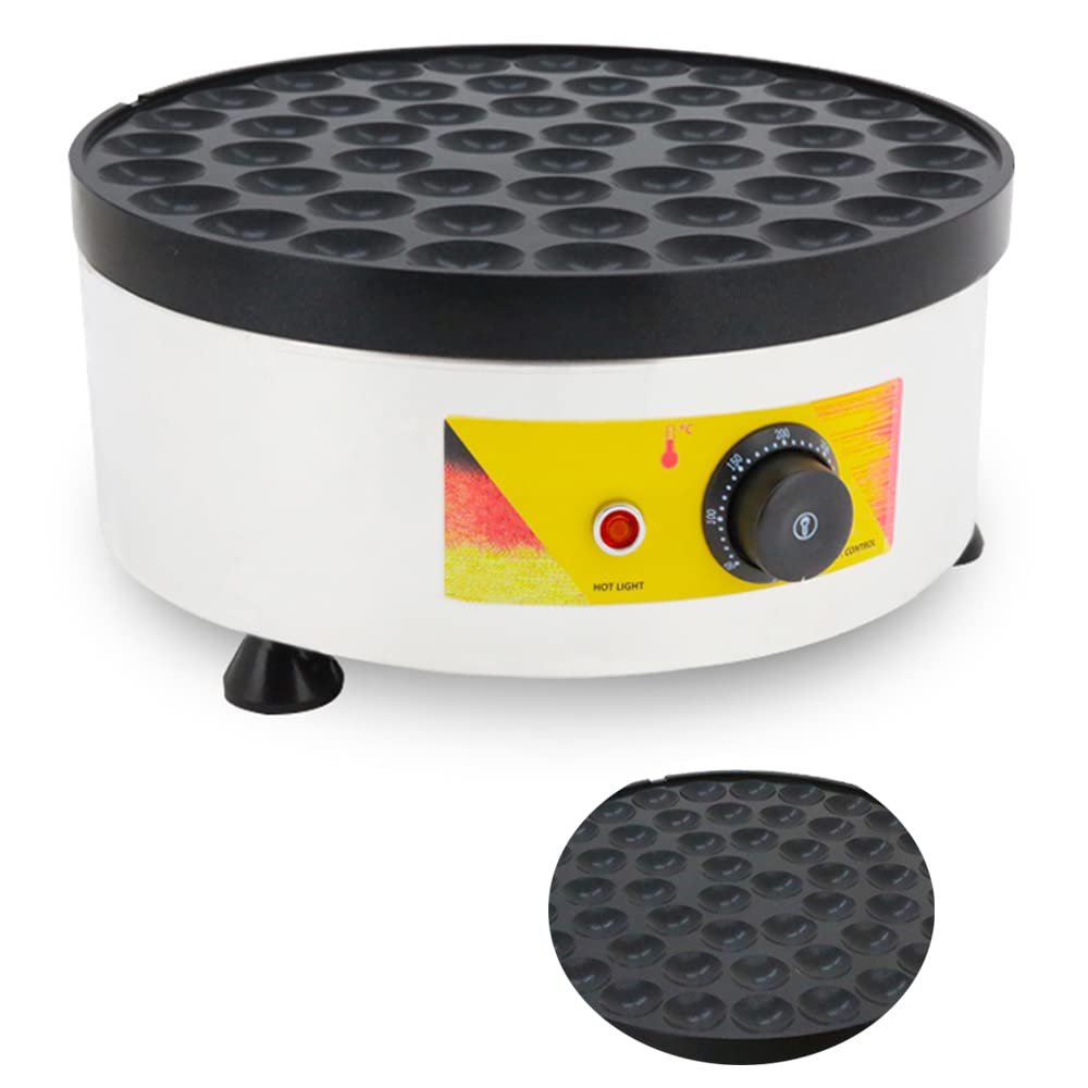 INTBUYING Stainless Steel Mini Round Waffle Maker - 15.7 Inch Non-Stick Coating, 52 Pancake Capacity, Adjustable Temperature 50°F-300°F - Perfect for Breakfast, Snacks, Parties & Home Baking