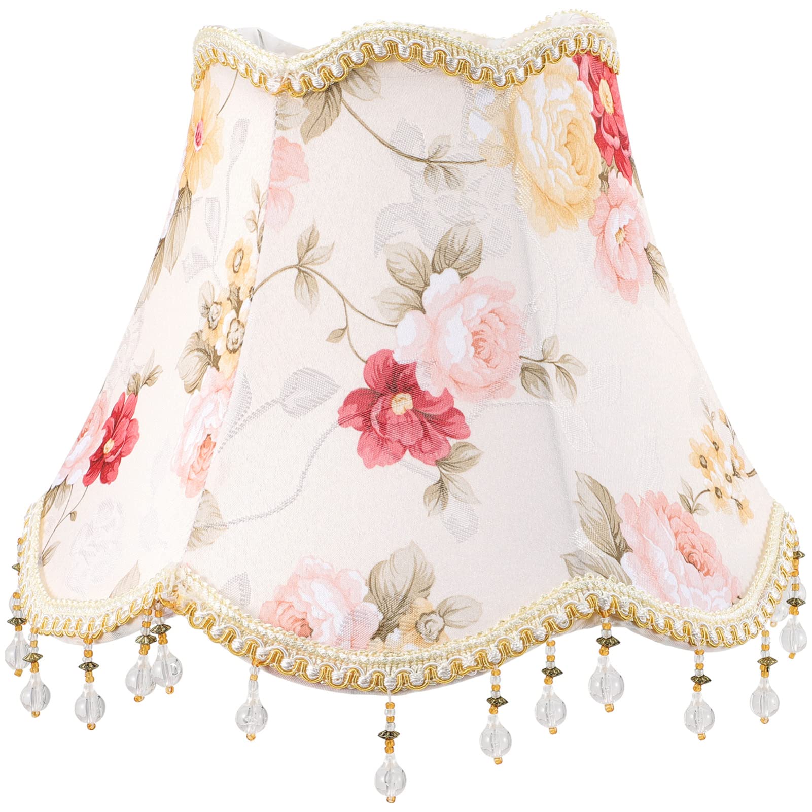 Vintage HANABASS Cloth Lamp Shade with Fringe Beads - Decorative European Style E27 Table Lamp Cover for Living Room, Bedroom & Boho Home Decor