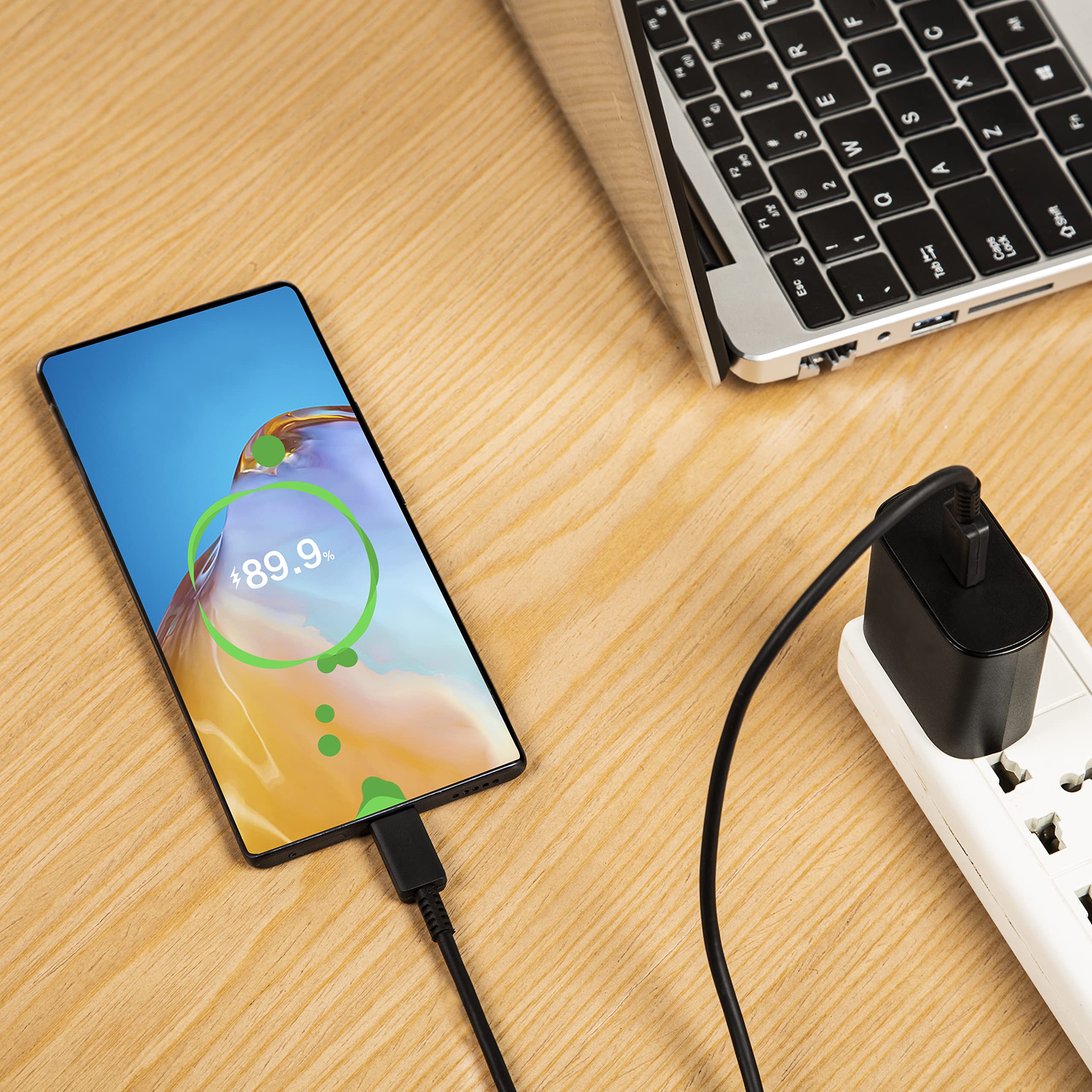 25W Samsung Fast Charger Plug with 6FT USB C Cable - Compatible with Galaxy S23/S22/S21/S20, Note 20/10, A Series & USB-C Devices | Quick Charge 3.0 | Perfect for Home, Office & Travel Charging Needs