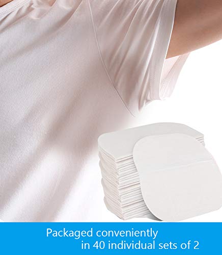 Premium Underarm Sweat Pads for Women & Men - 80 Pack Extra Large Disposable Armpit Shields for Hyperhidrosis Protection | Odor Control, Invisible & Comfortable | Ideal for Workouts, Business Attire & Daily Wear