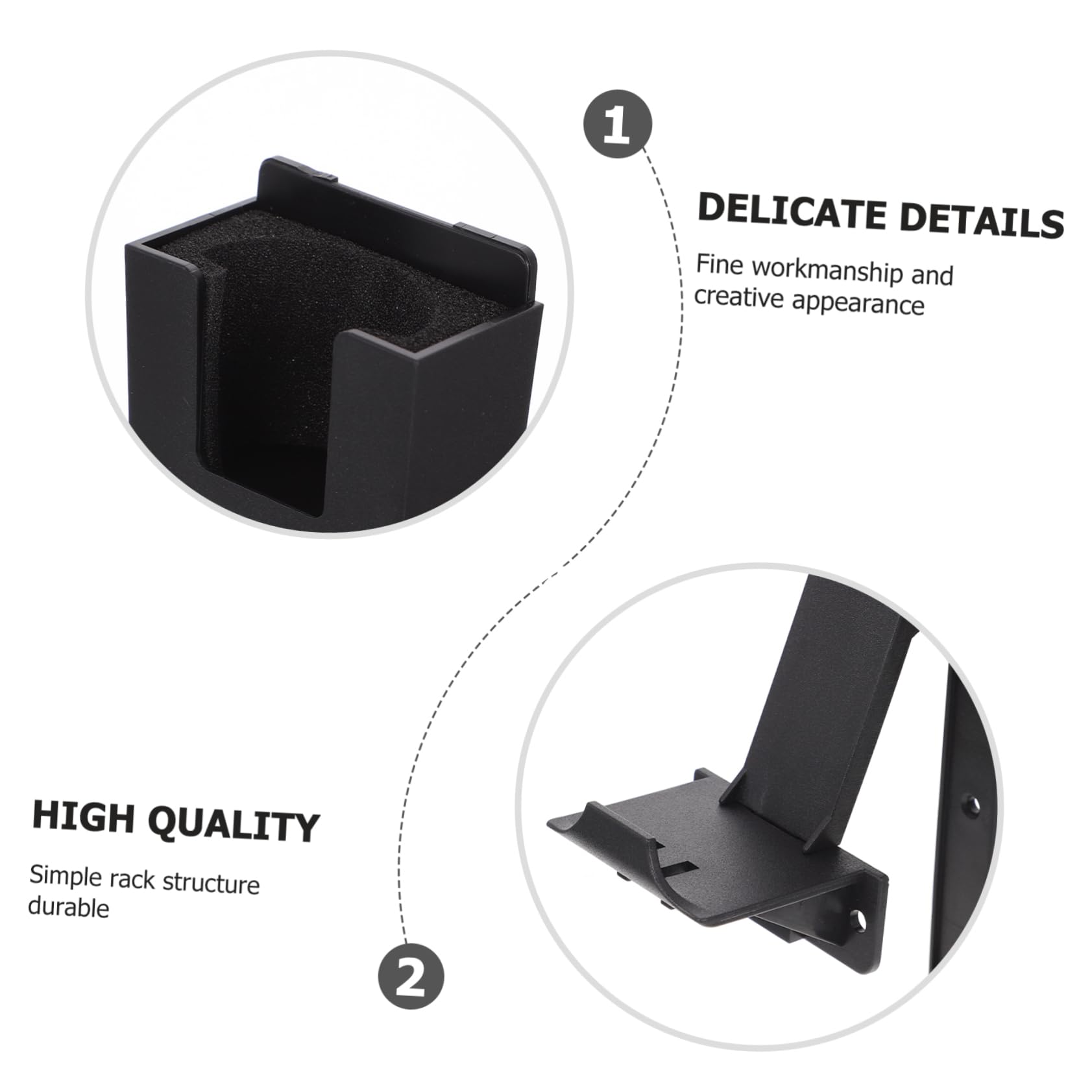 VOSAREA Universal Headset Stand - Wall Mount Gaming Headphone Holder with Remote Controller Rack - Black - Easy Installation for Home Office & Gaming Setup