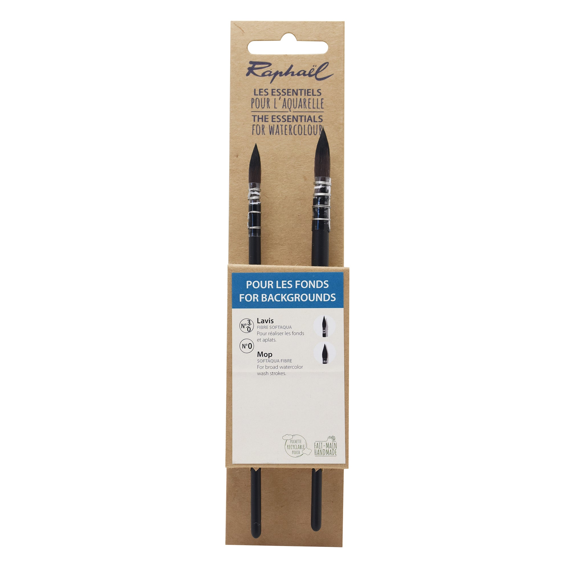2 Pack Professional Watercolor Brush Set - Soft Mop Brushes for Artists, Beginners & Hobbyists - Perfect for Watercolor Painting, Gouache & Acrylic Techniques