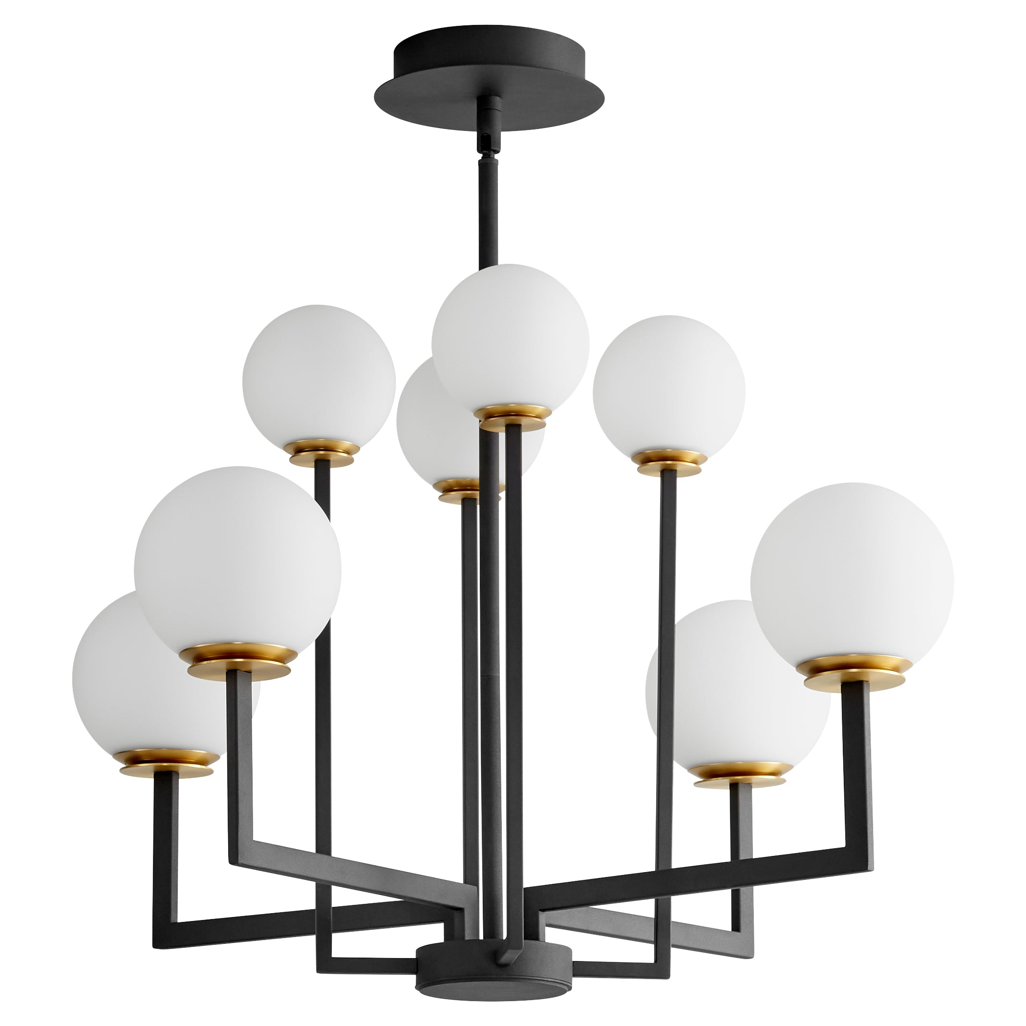 Oxygen Bonzo 3 28 1540 Modern Chandelier in Black & Aged Brass - Perfect for Dining Room, Living Room, and Bedroom Lighting