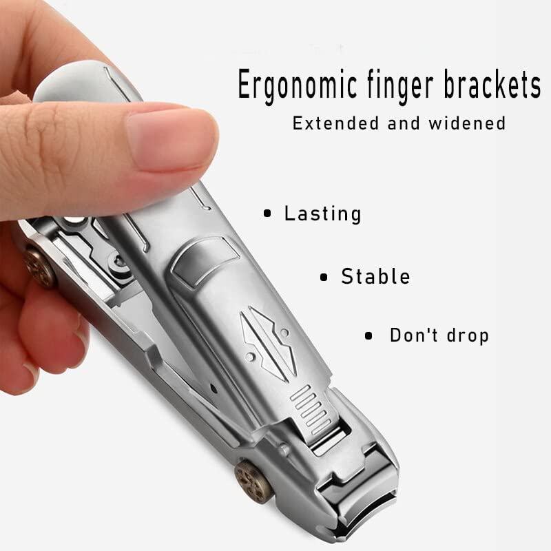 Premium Stainless Steel Nail Clipper with Catcher - No Splash Trimmer for Home & Travel (Silver)