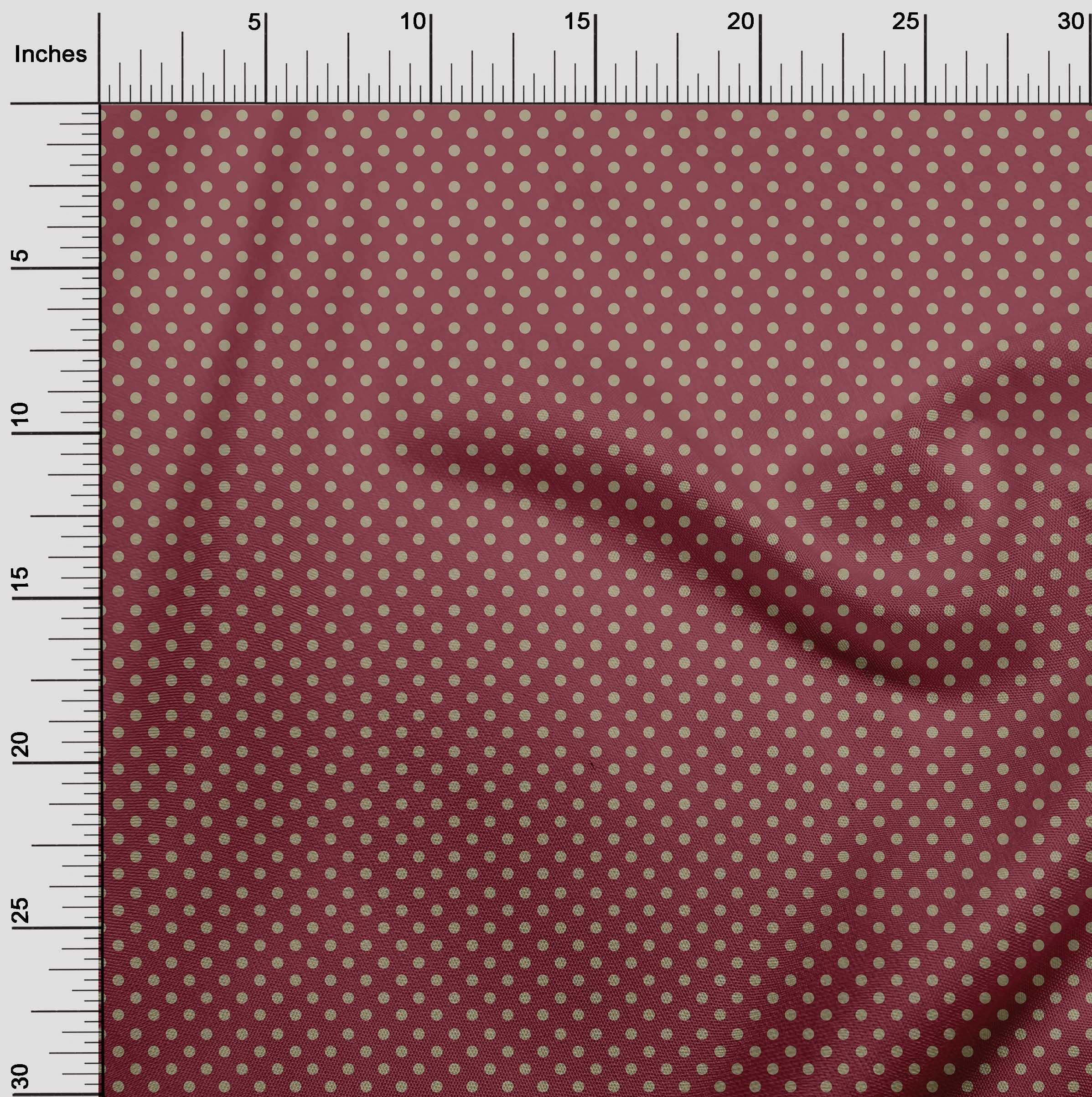 Rayon Maroon Dot Fabric by The Yard - 56