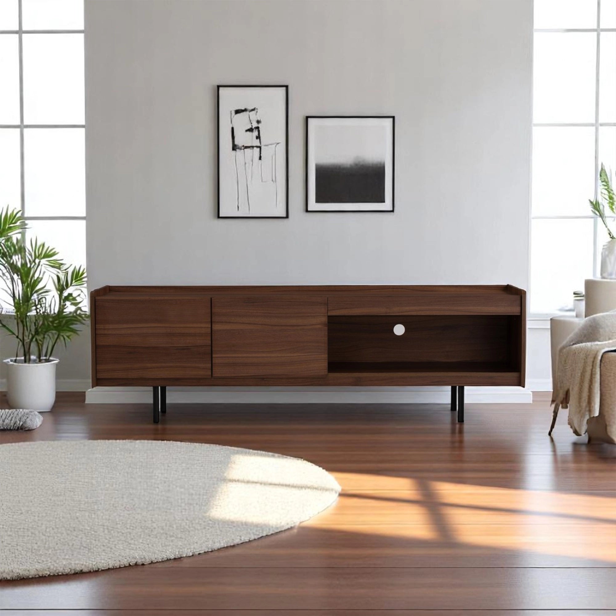 Malix 70.8 Inch TV Stand with Storage - Modern Entertainment Center for Living Room, Bedroom & Home Theater - 1.8m Wide TV Console with Shelves & Cabinets