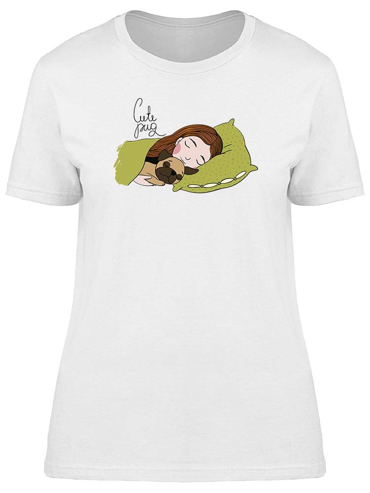 Sleeping Beautiful Young Girl Graphic Tee for Women - Soft Cotton Casual T-Shirt for Everyday Wear, Lounge & Street Style