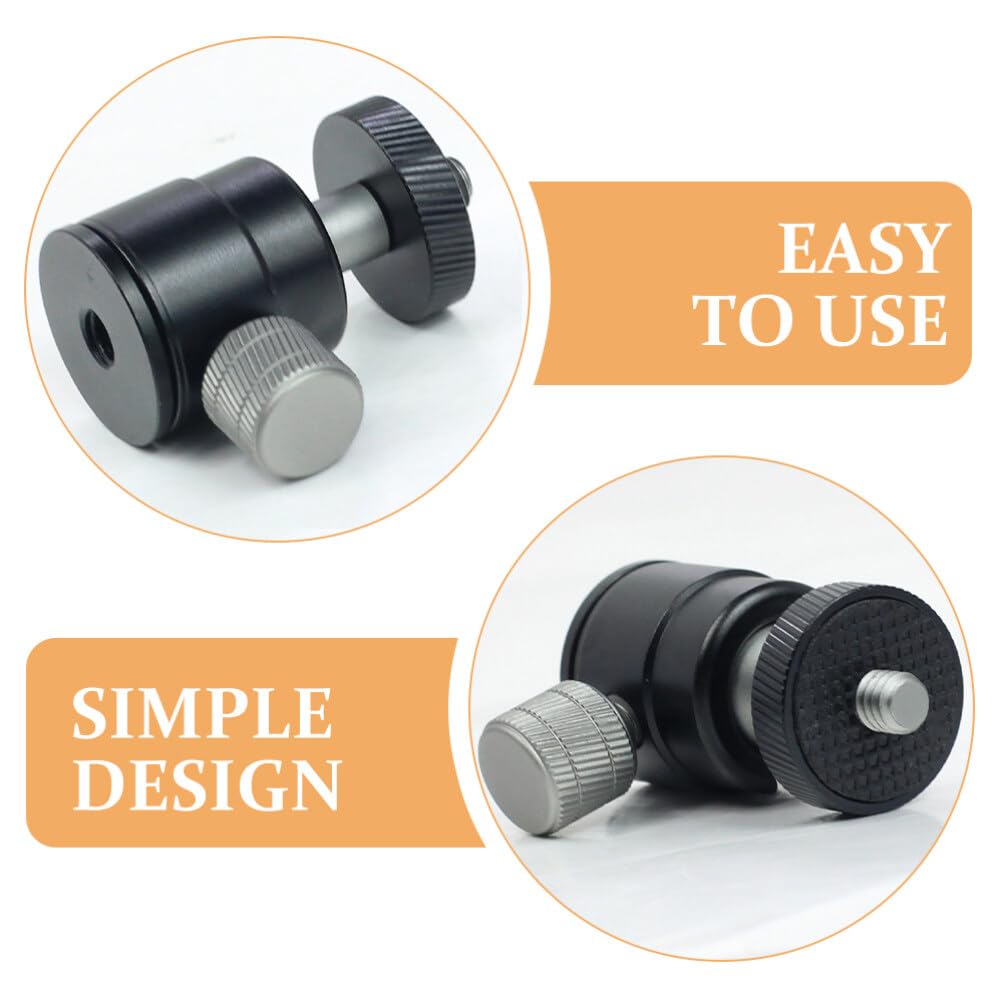 UKCOCO Ball Head Tripod Mount - 360° Swivel Camera Tripod Adapter with Quick Release Clamp for DSLR Cameras, Camcorders, Spotting Scopes (Black) - Perfect for Outdoor Photography, Travel Vlogging & Wildlife Shooting