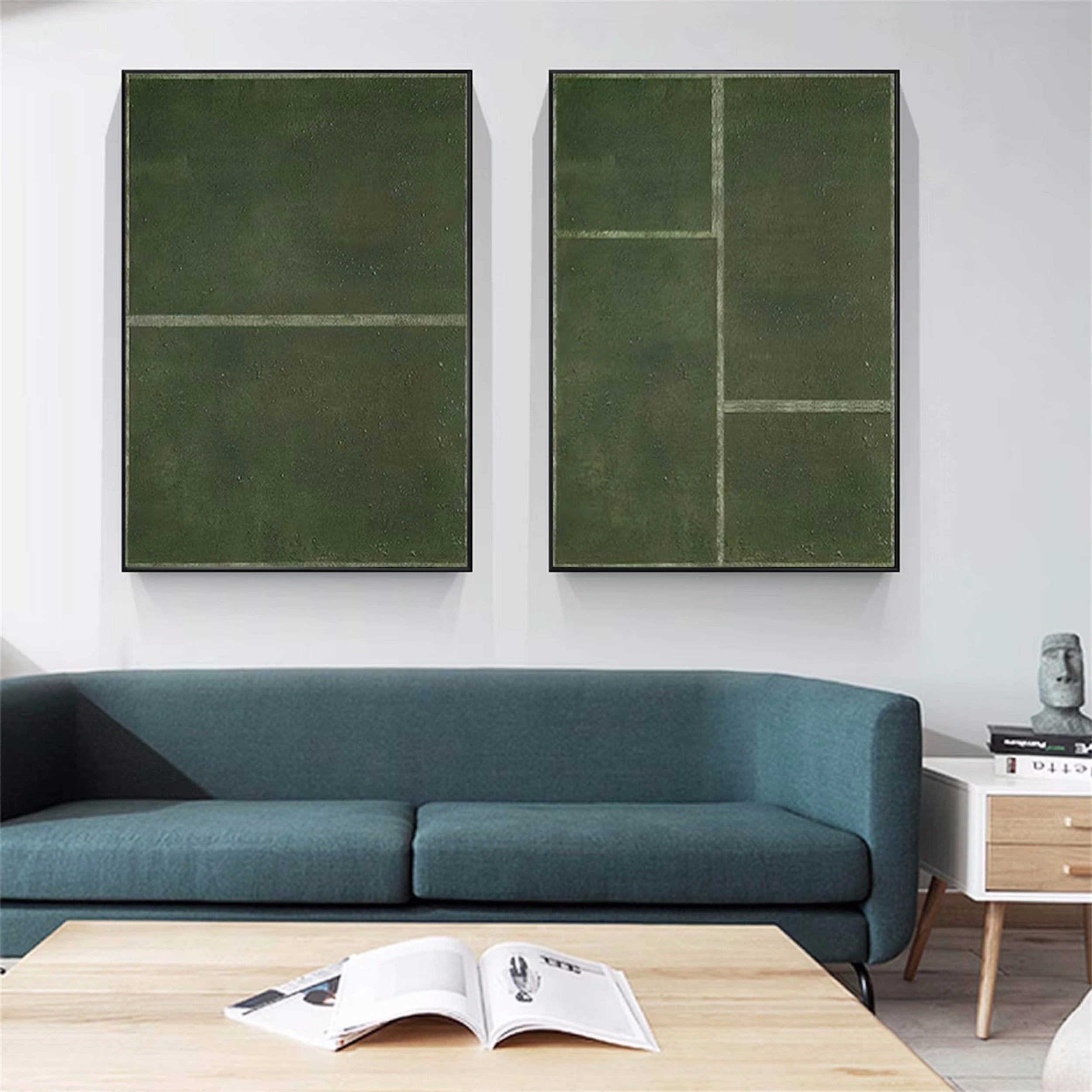 Abstract Tranquility Wall Art Set of 2 - Modern Canvas Paintings for Home & Office Decor - Perfect for Living Room, Bedroom, or Workspace