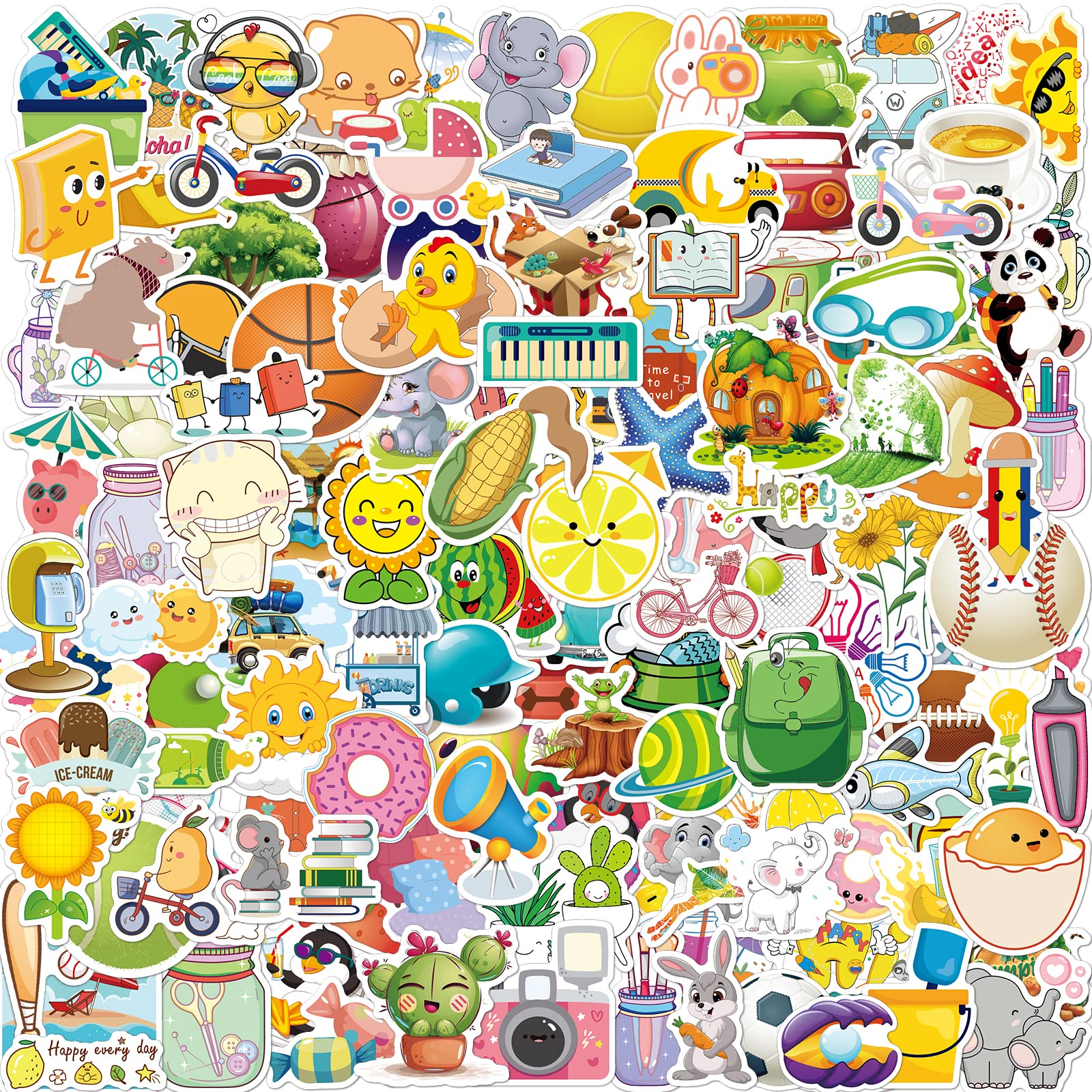 200 Pcs Cute Waterproof Vinyl Stickers for Kids & Teens - Durable Laptop, Water Bottle, Skateboard Decals - Perfect for School, VSCO Aesthetic, DIY Crafts & Personalizing Accessories