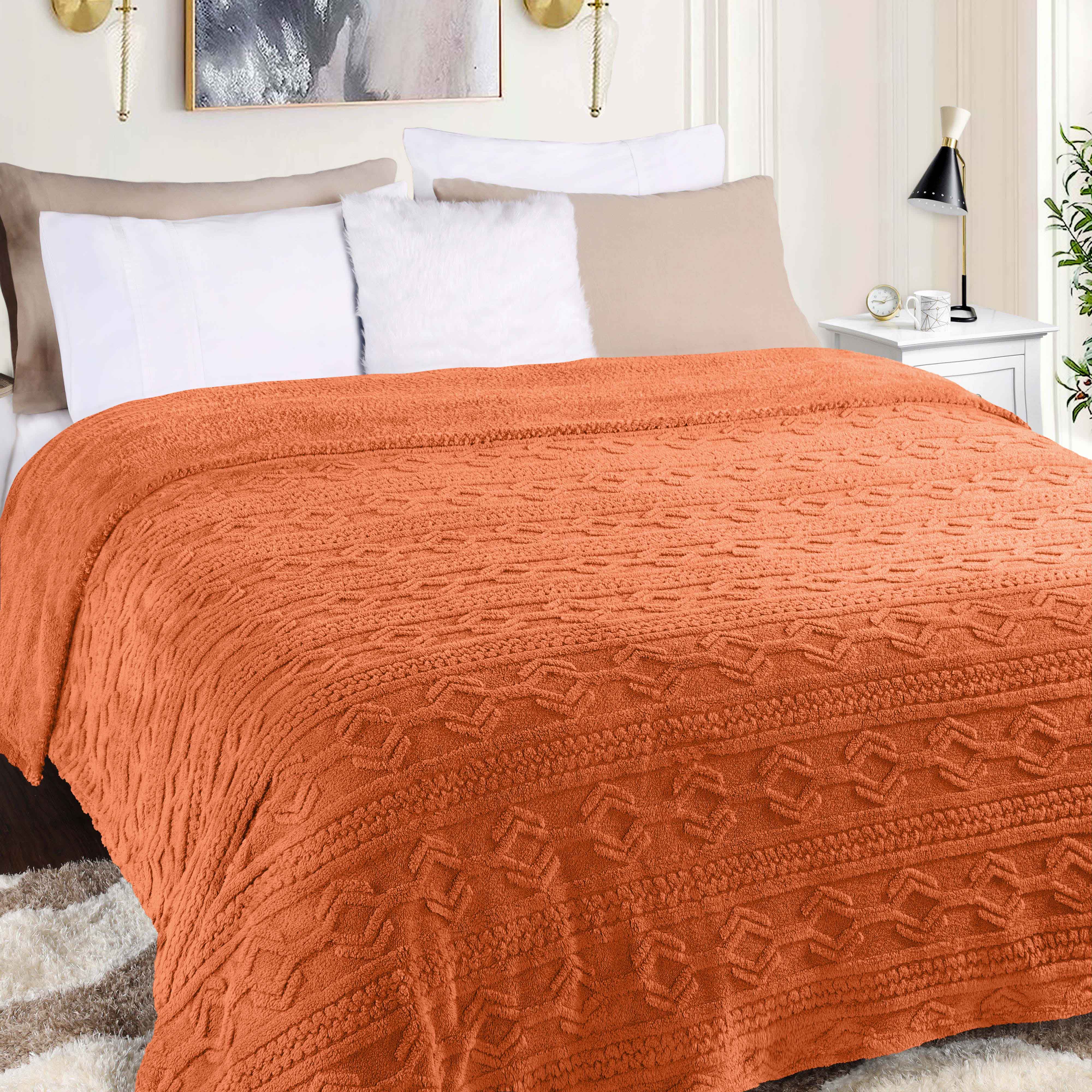Arctic Boho Jacquard Plush Fleece Blanket - Ultra Soft & Warm Winter Throw for Couch, Bed, Sofa - Perfect for Home Decor, Cozy Nights & Gift Giving