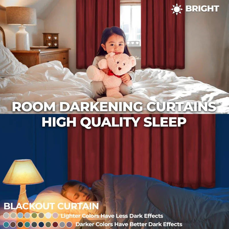 Blackout Curtains for Bedroom - Set of 2 Panels, Grommet Top Room Darkening Thermal Insulated Drapes for Better Sleep & Energy Efficiency | Perfect for Home Theater, Nursery & Shift Workers
