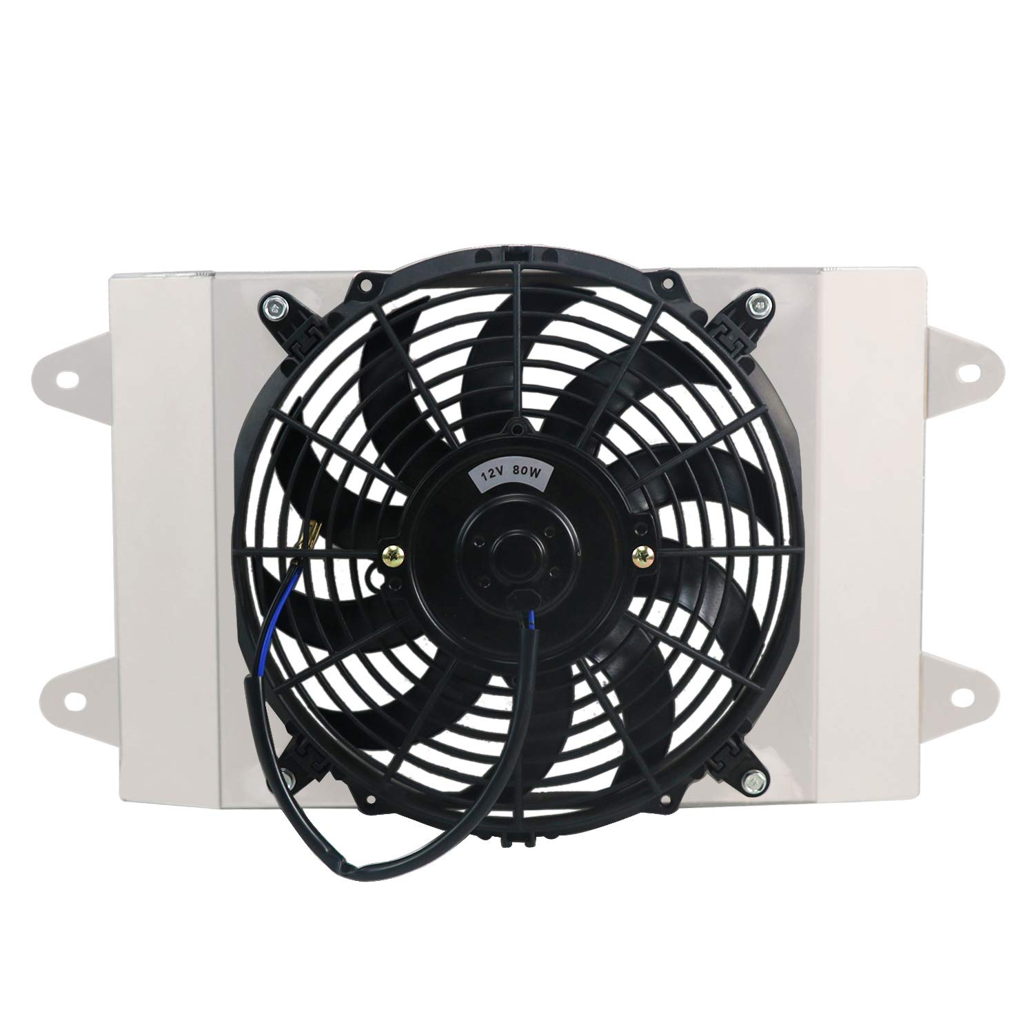 ECMRAD Aluminum Radiator Shroud & Cooling Fan Assembly Compatible with Yamaha Viking VI 700 YXM700 4X4 (2015-2020 Models) - High Performance Cooling System for Off-Road ATV & UTV Adventures