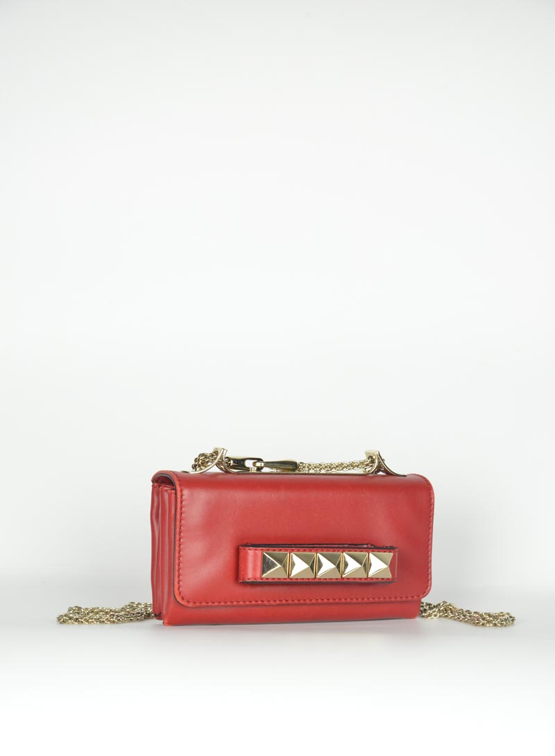 Valentino Va Va Voom Red Leather Studded Handbag - Luxury Designer Crossbody Purse for Women | Perfect for Date Night, Parties & Special Occasions