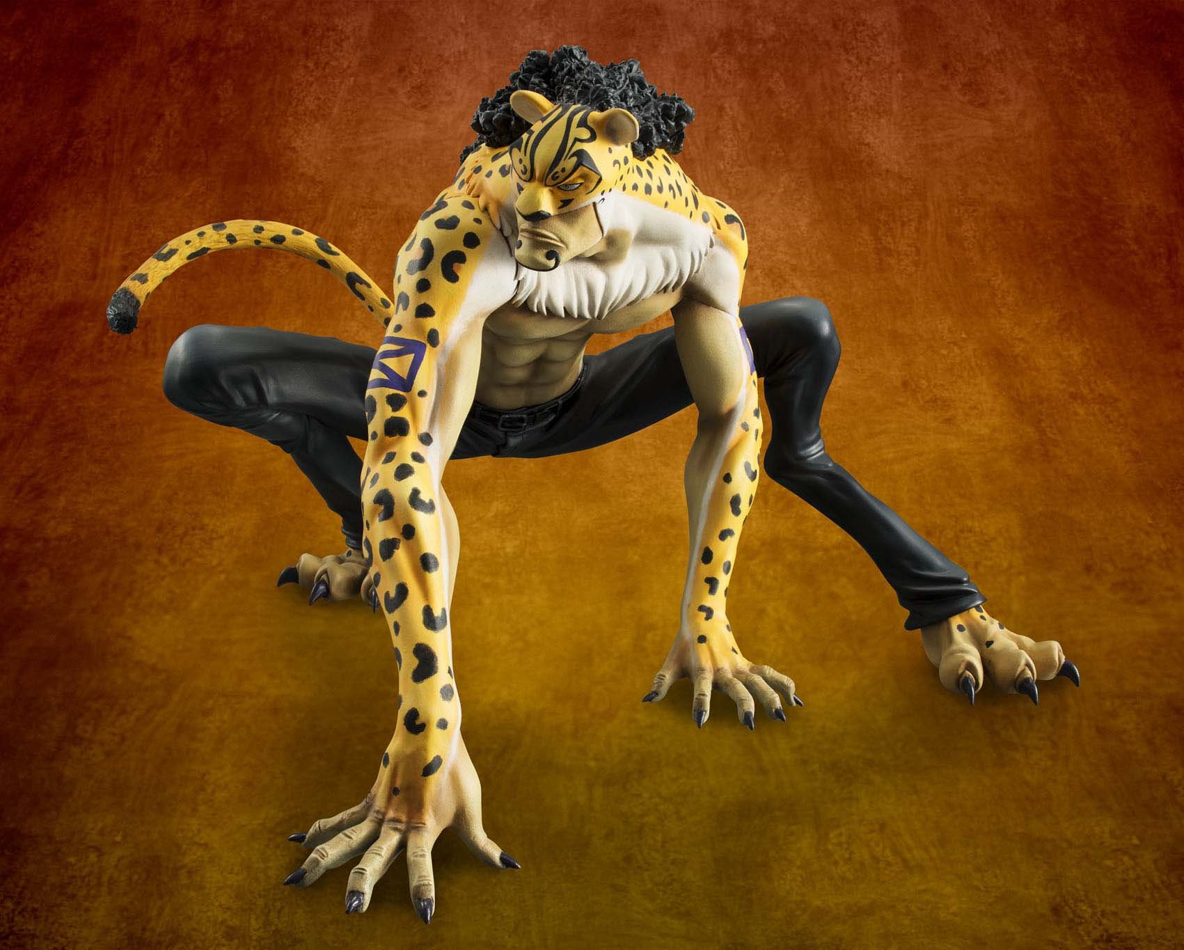 Megahouse One Piece P.O.P. Portrait of Pirates Leopard Version Rob Lucci PVC Figure - Premium Anime Collectible for Display & Home Decoration