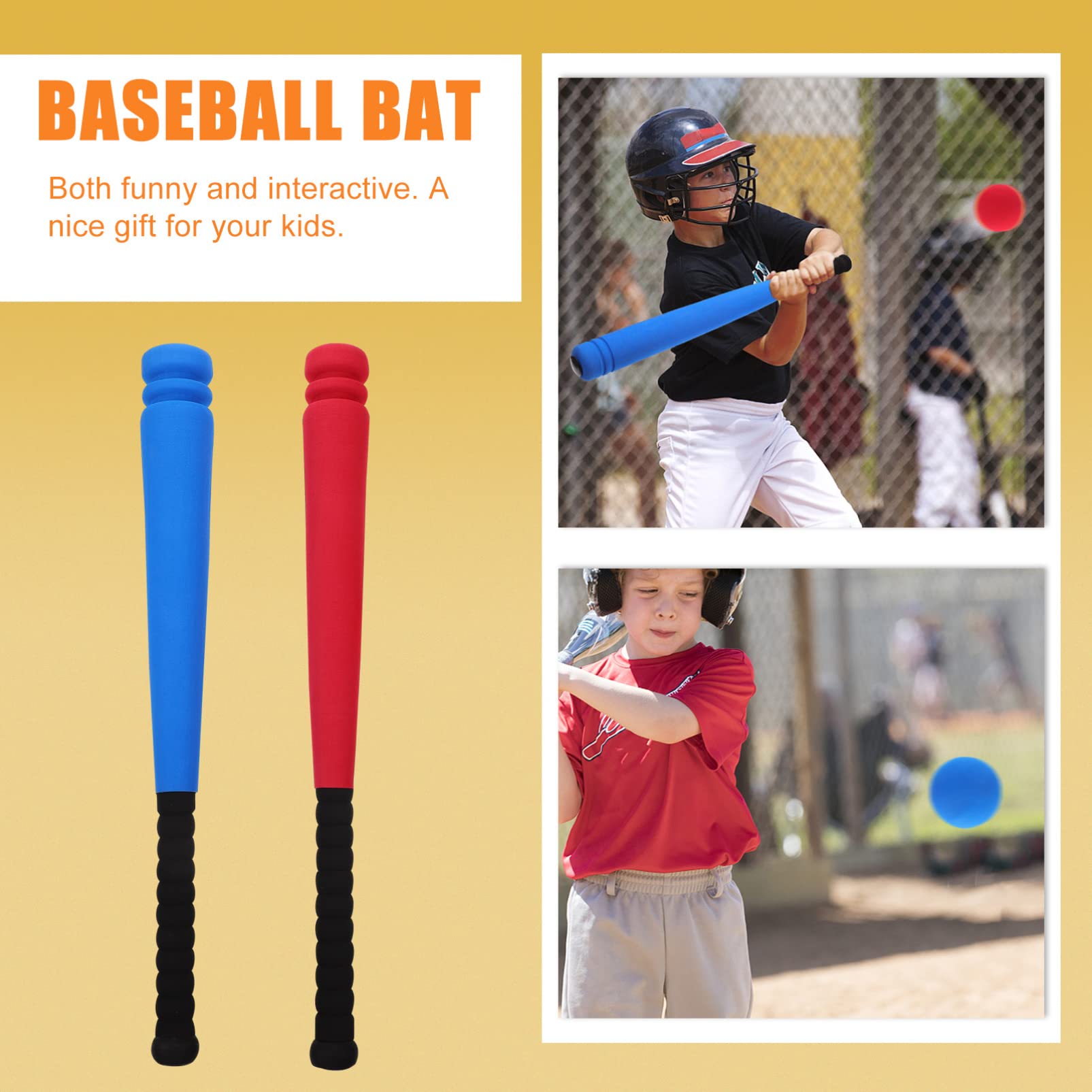BESPORTBLE Kids Foam Baseball Bat Set - Soft EVA Baseball Toy for Toddlers & Children with Ball | Outdoor Sports Game for Backyard, Park & Beach Play | Improves Hand-Eye Coordination & Motor Skills