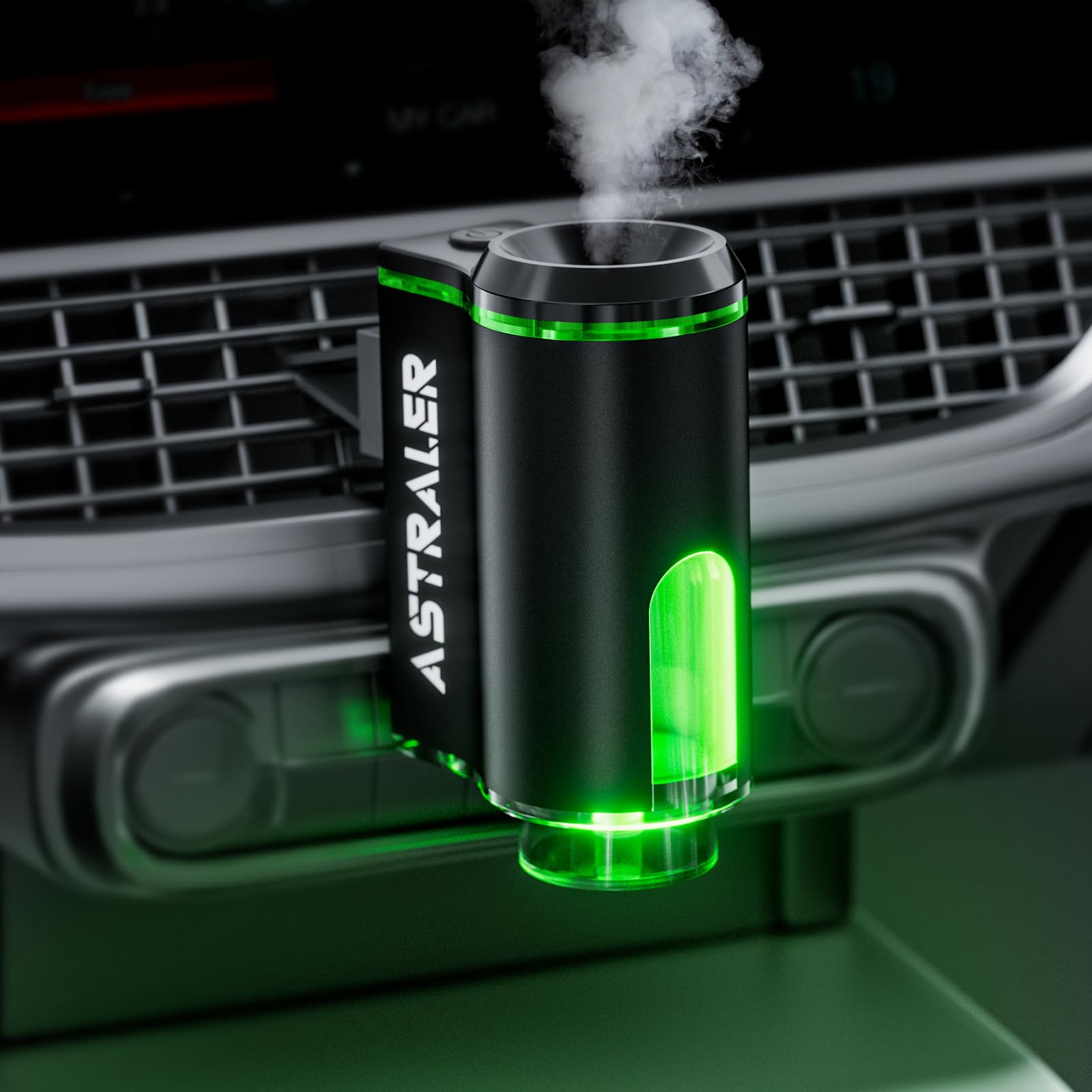 Smart Car Air Freshener with 3 Essential Oils - Rechargeable Auto Aroma Diffuser & DIY Perfume - Long Lasting Car Fresheners with Smart Auto On/Off (Black) - Perfect for Cars, Offices & Home Use