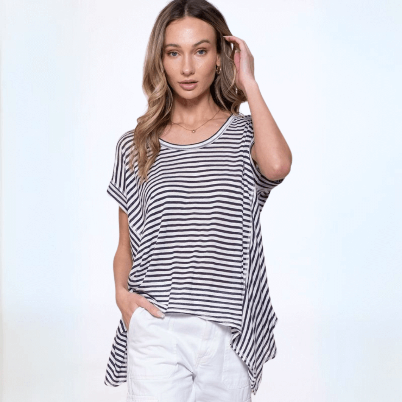 Stylish Handkerchief Hem Top - Made in USA - Perfect for Casual Outings & Summer Dresses
