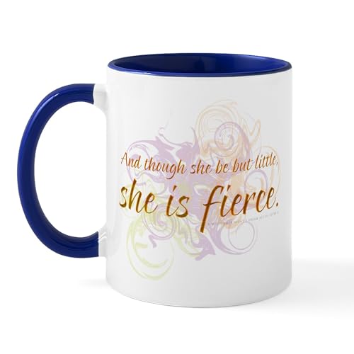 White/Navy Inside - She Is Fierce Swirl Mug