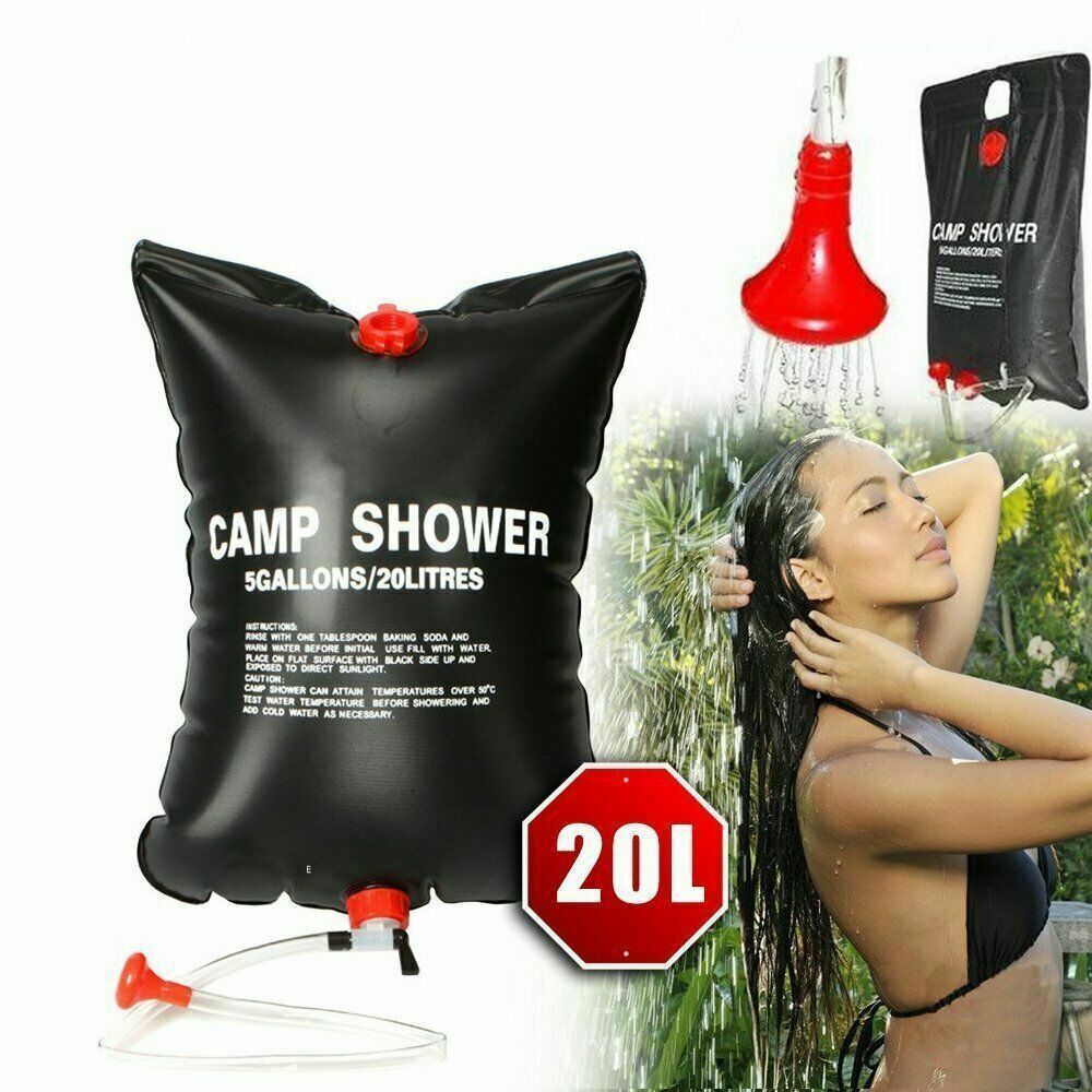 Portable Solar Shower Bag - Compact & Lightweight for Camping, Hiking, Beach & Outdoor Travel - Hot Water Heating System for Showering Anywhere