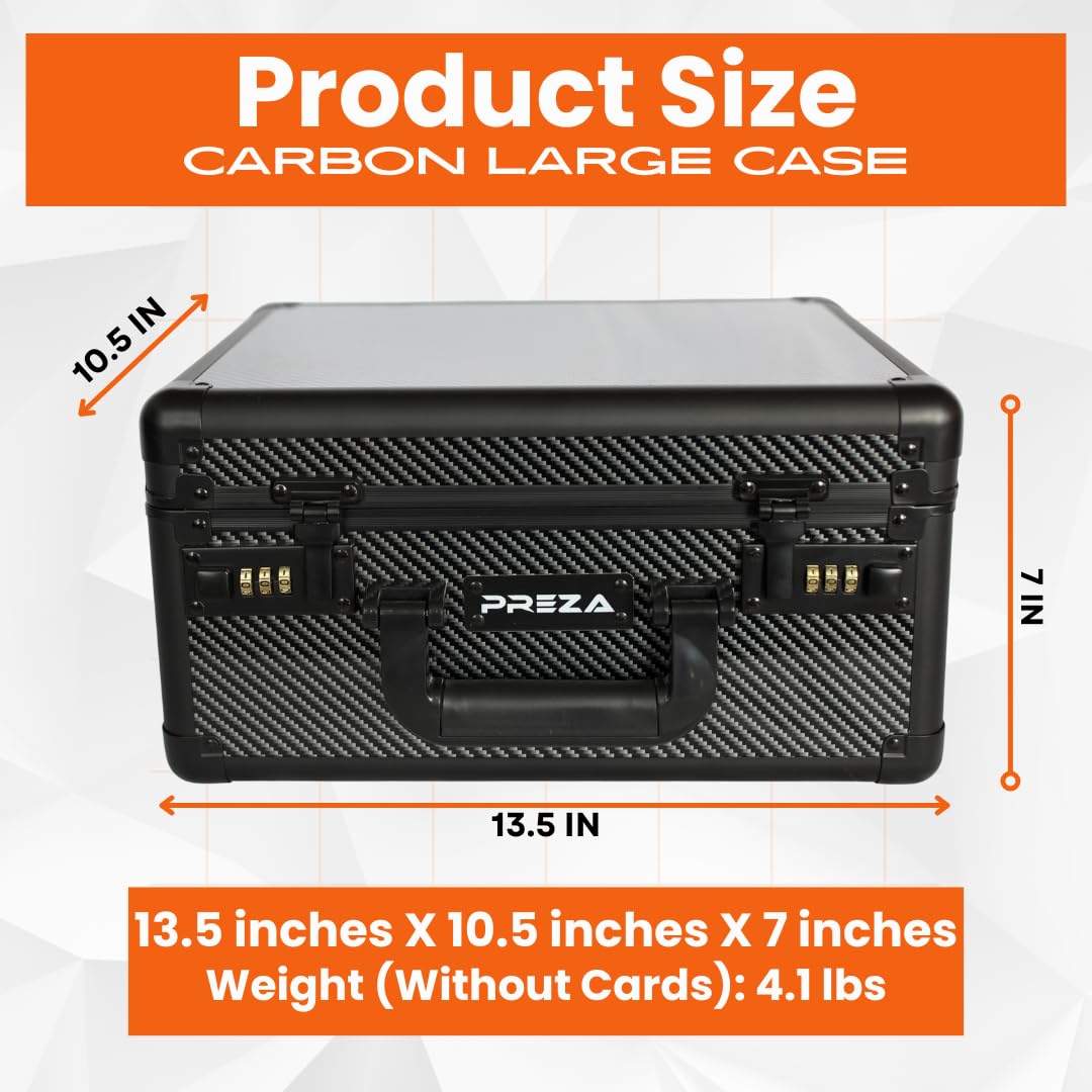 PREZA Graded Card Storage Box - Premium Trading Card Case for PSA, BGS & CGC Graded Sports & TCG Collectibles - Carbon Fiber Slab Protector (Large Size) - Perfect for Displaying & Protecting Valuable Baseball, Pokemon & Magic Cards