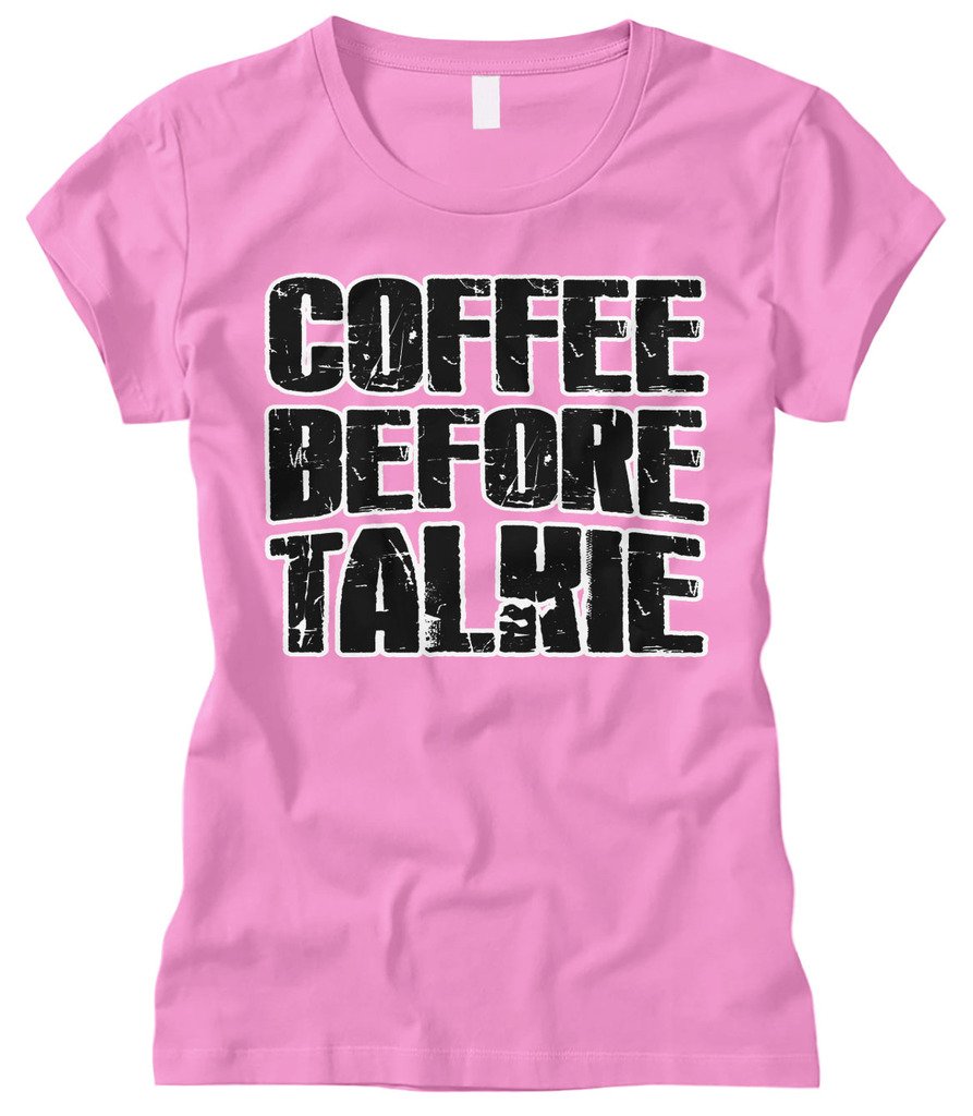 Cybertela Women's Caffeine Lover Graphic Tee - Funny Coffee Before Talkie Fitted T-Shirt - Perfect Gift for Coffee Addicts & Casual Wear