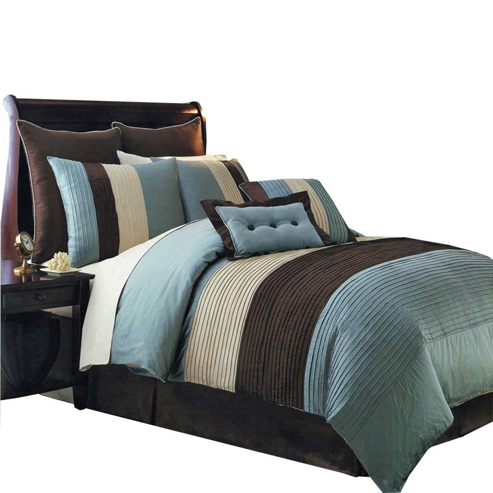 Hudson Microfiber California King 12-Piece Bed in a Bag Set - Comforter & Sheet Set in Aqua Blue | Ultra-Soft Bedding for Luxurious Sleep & Home Decor