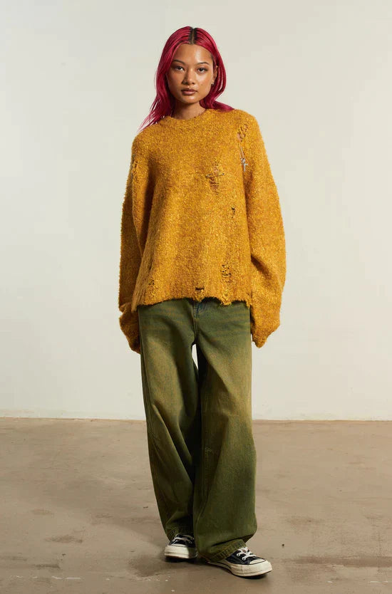 Blessed Charm Boucle Knit Sweater - Soft Yarn Knitwear for Women | Perfect for Fall Layering & Cozy Winter Outfits
