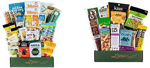 Keto Snacks Variety Pack - Gluten Free, High Protein Low Carb Snacks for Weight Loss & Healthy Lifestyle | Perfect for Holiday Gifts, College Care Packages & Office Snacking | Keto-Friendly Treats Box with Almonds, Cheese Crisps & Dark Chocolate